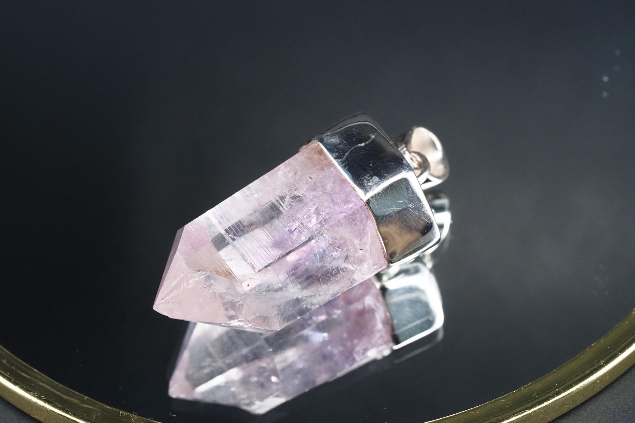 Amethyst Namibia Silber Anhänger Länge mit Öse 39,9mm