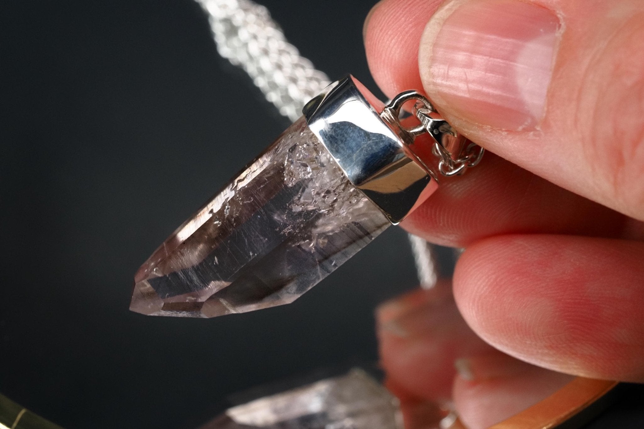 Amethyst Namibia Silber Anhänger Länge mit Öse 39,9mm