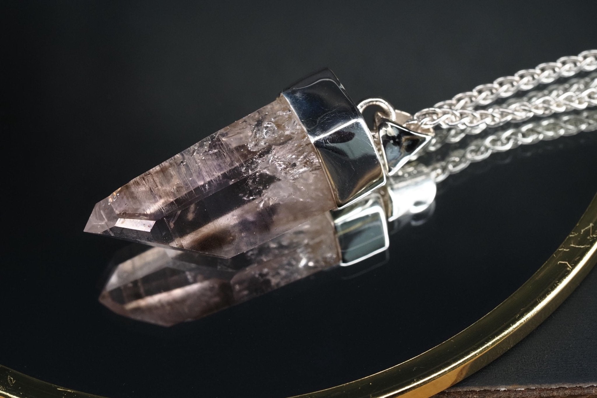 Amethyst Namibia Silber Anhänger Länge mit Öse 39,9mm