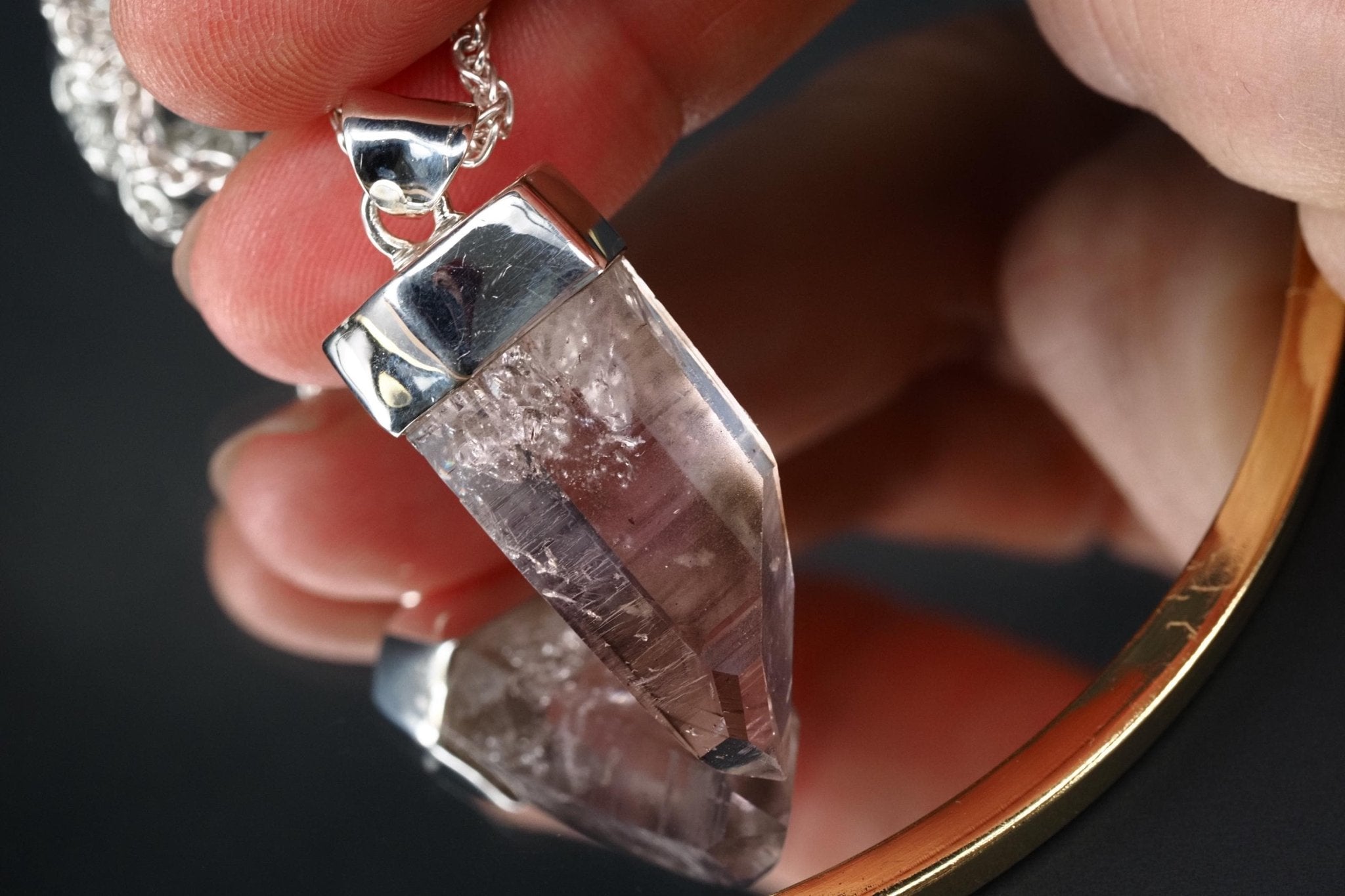 Amethyst Namibia Silber Anhänger Länge mit Öse 39,9mm