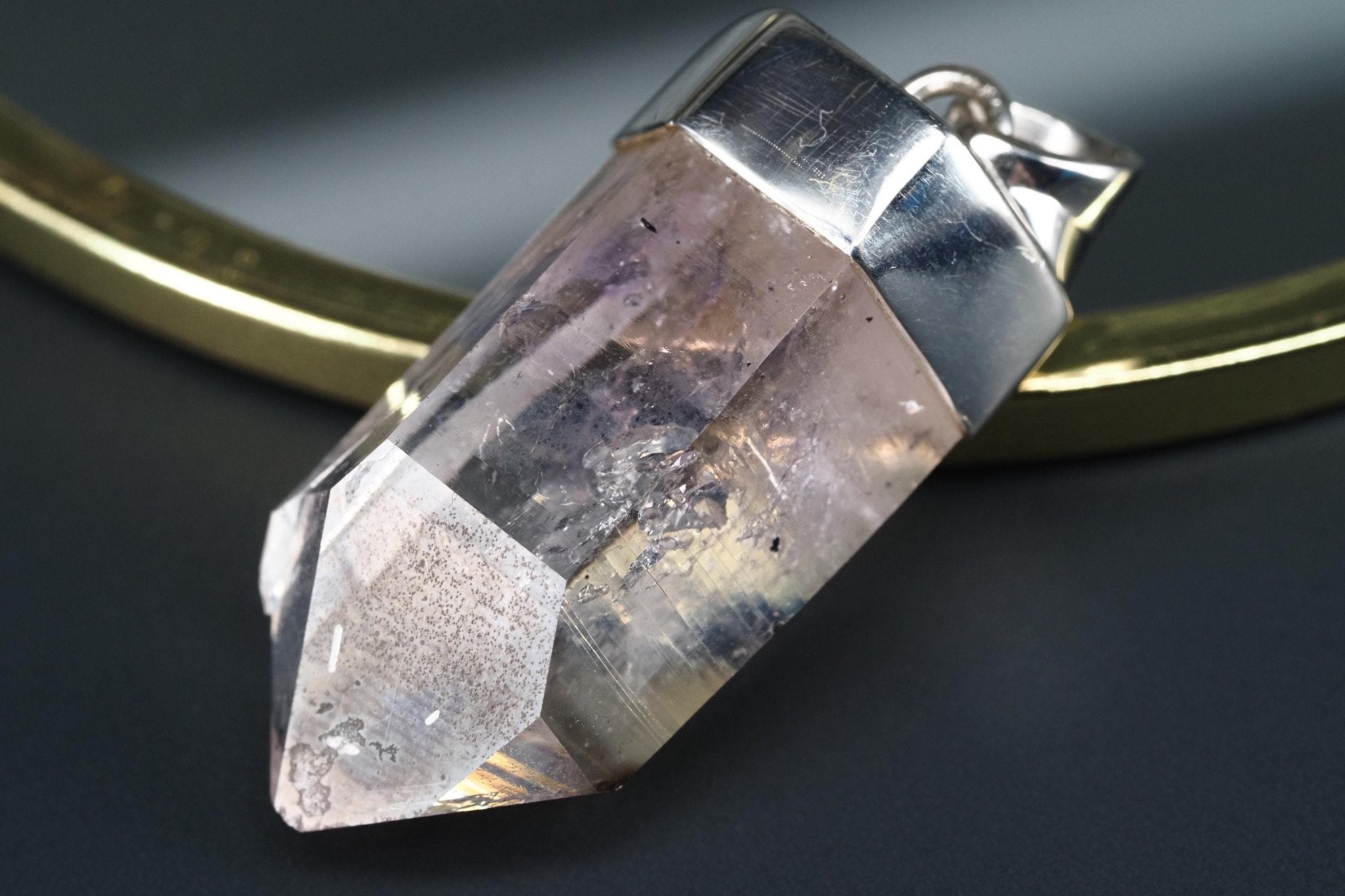 Amethyst Namibia Silber Anhänger Länge mit Öse 40,5mm