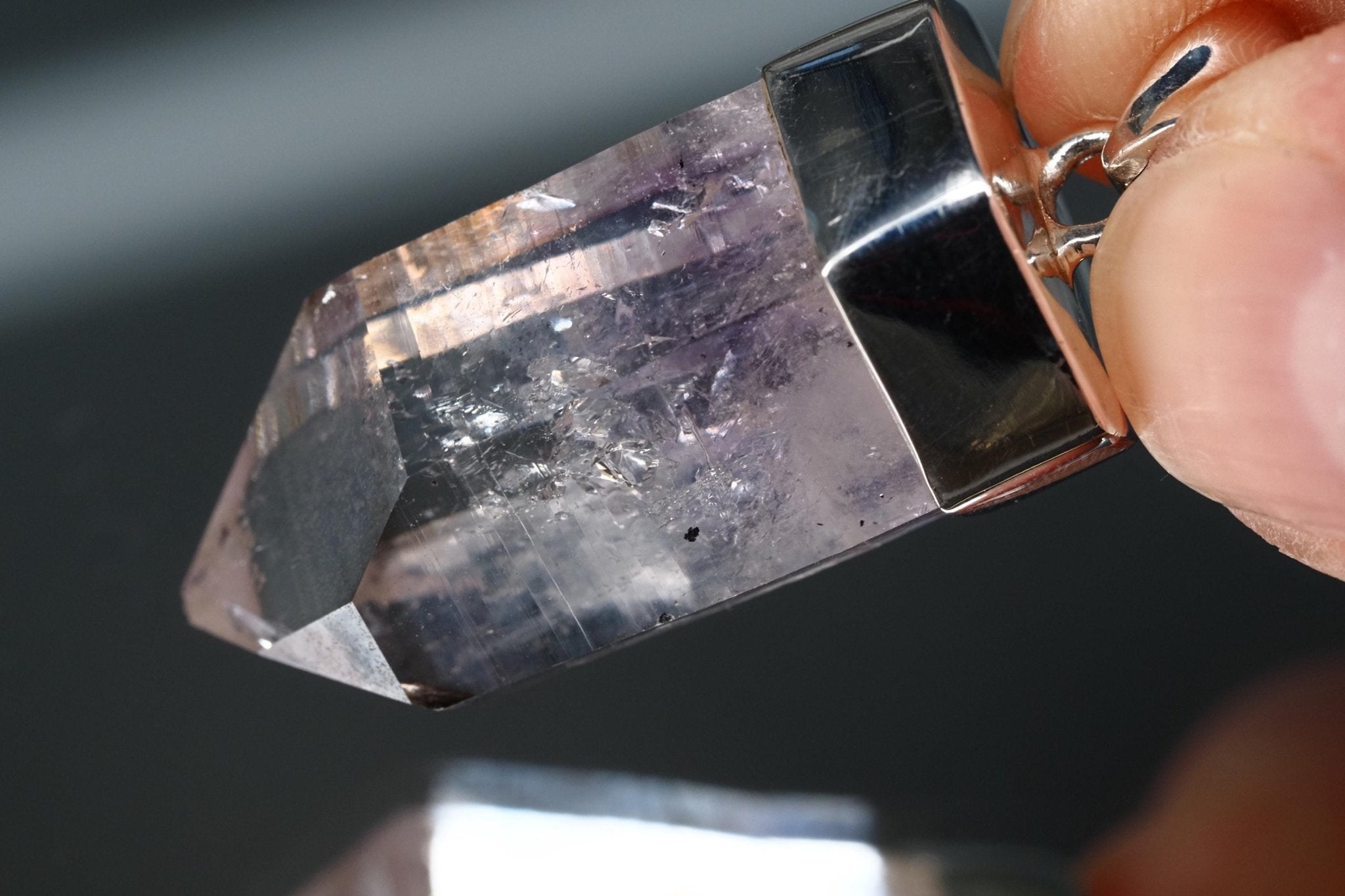 Amethyst Namibia Silber Anhänger Länge mit Öse 40,5mm