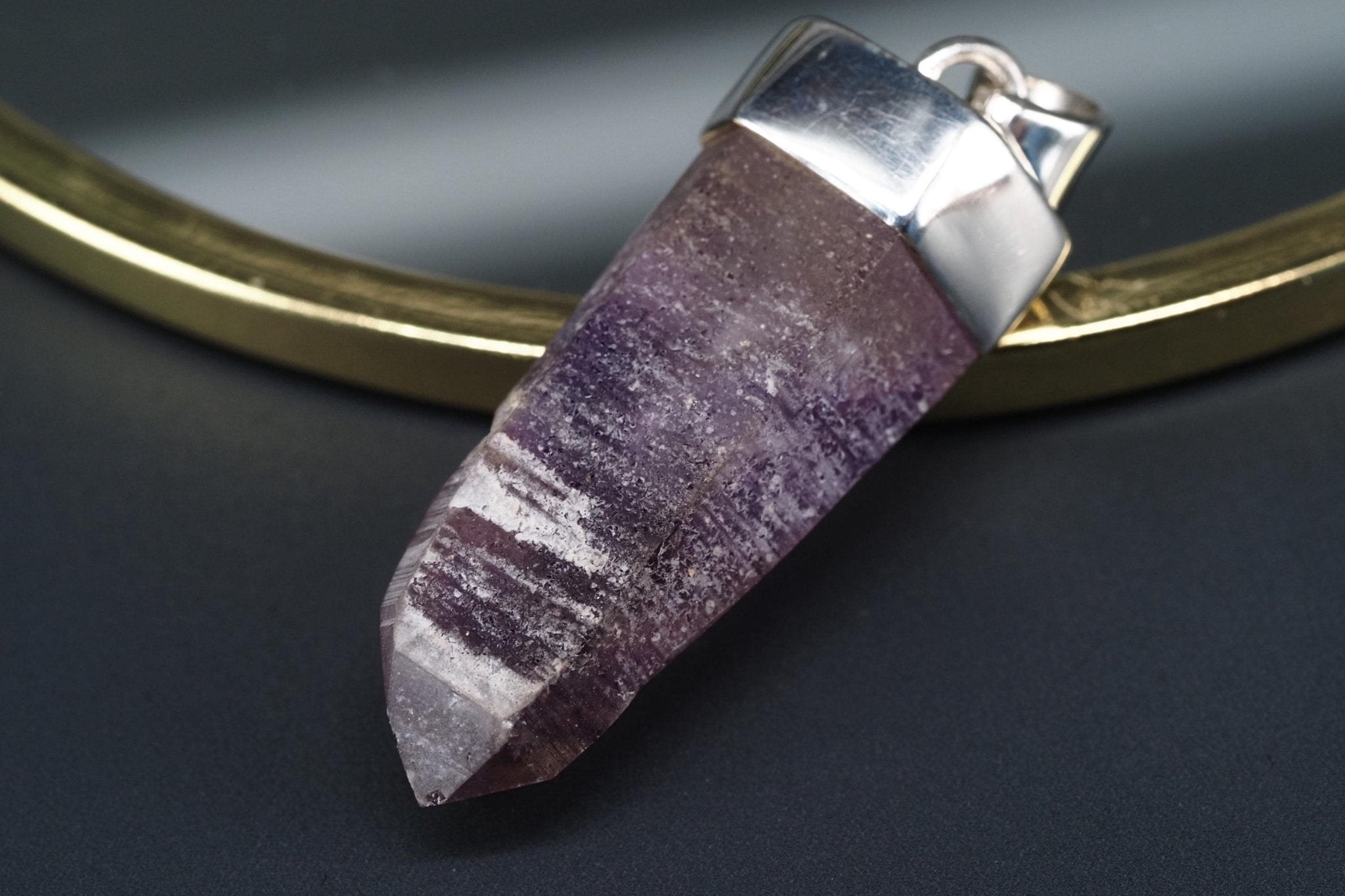 Amethyst Namibia Silber Anhänger Länge mit Öse 41,5mm