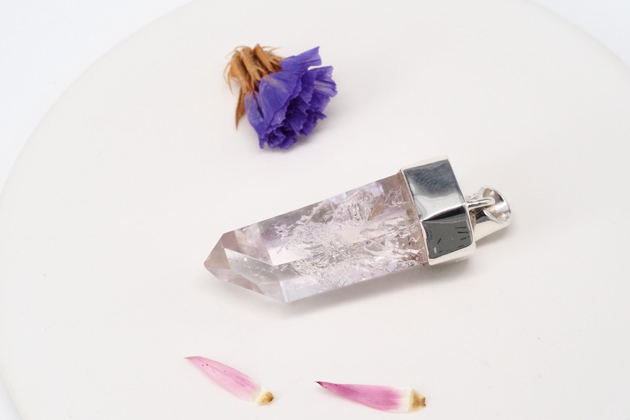 Amethyst Namibia Silber Anhänger Länge mit Öse 41mm