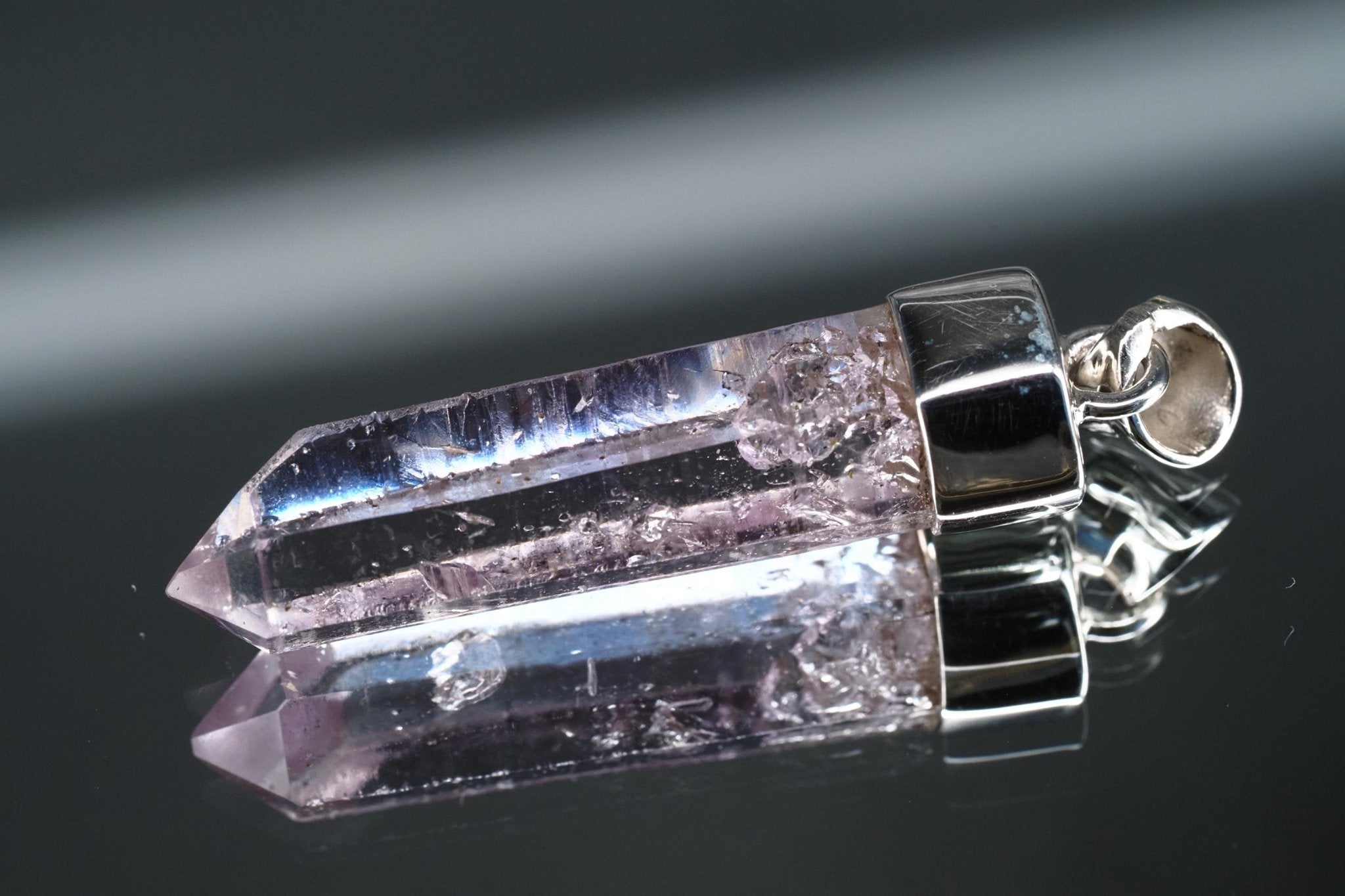 Amethyst Namibia Silber Anhänger Länge mit Öse 43mm