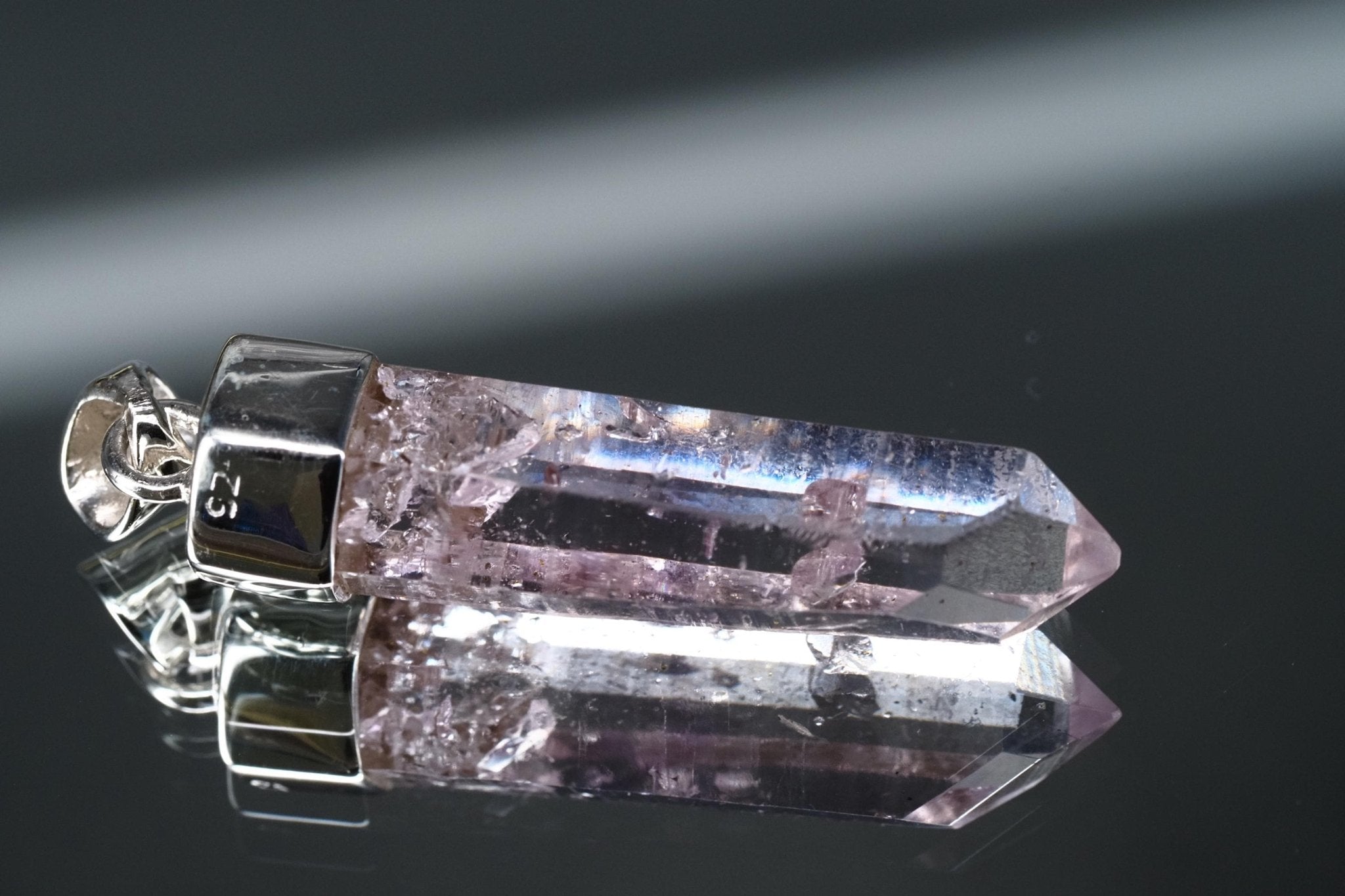 Amethyst Namibia Silber Anhänger Länge mit Öse 43mm