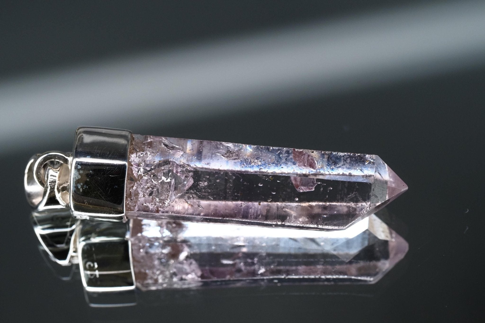 Amethyst Namibia Silber Anhänger Länge mit Öse 43mm