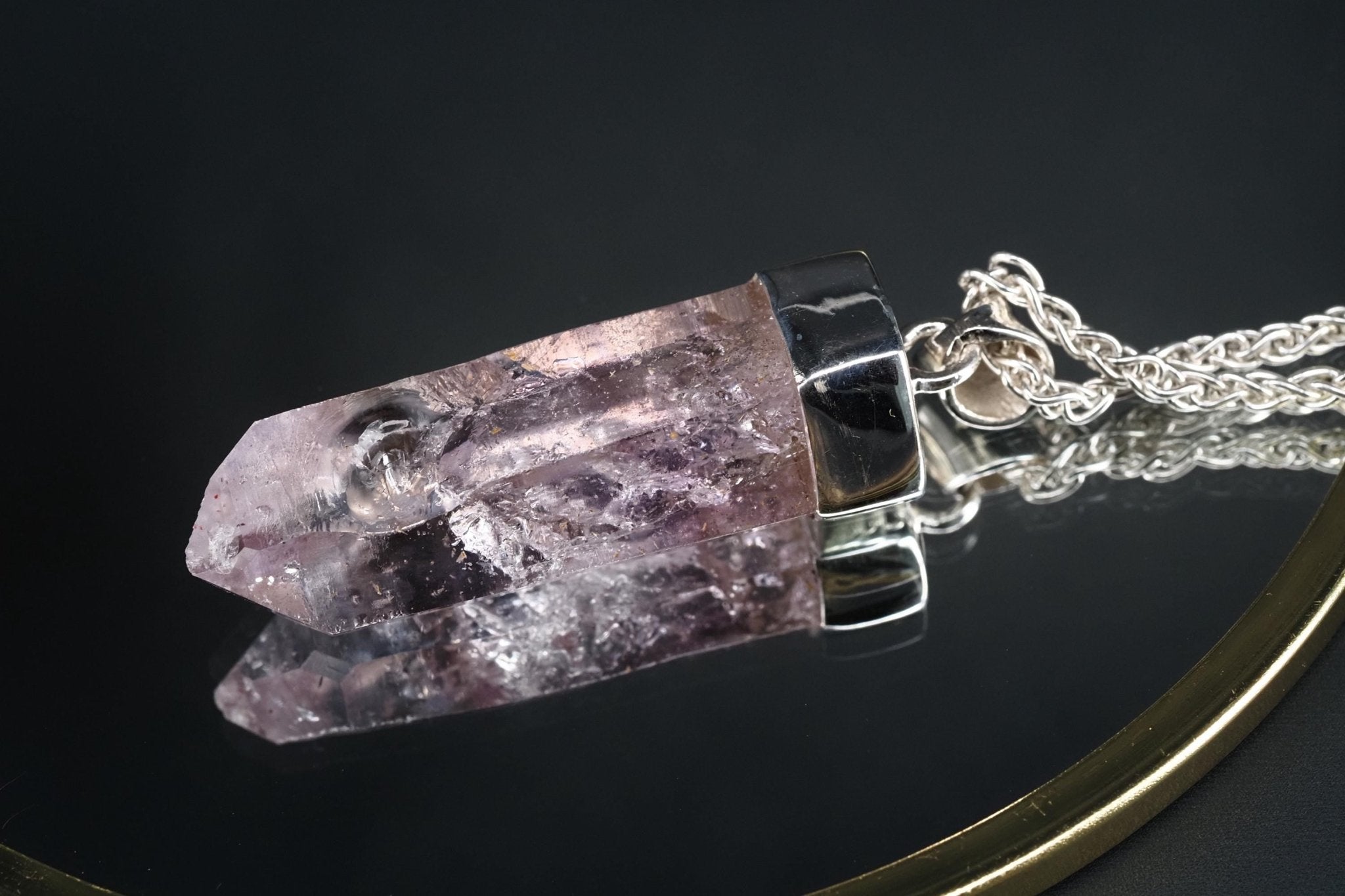 Amethyst Namibia Silber Anhänger Länge mit Öse 45,5mm