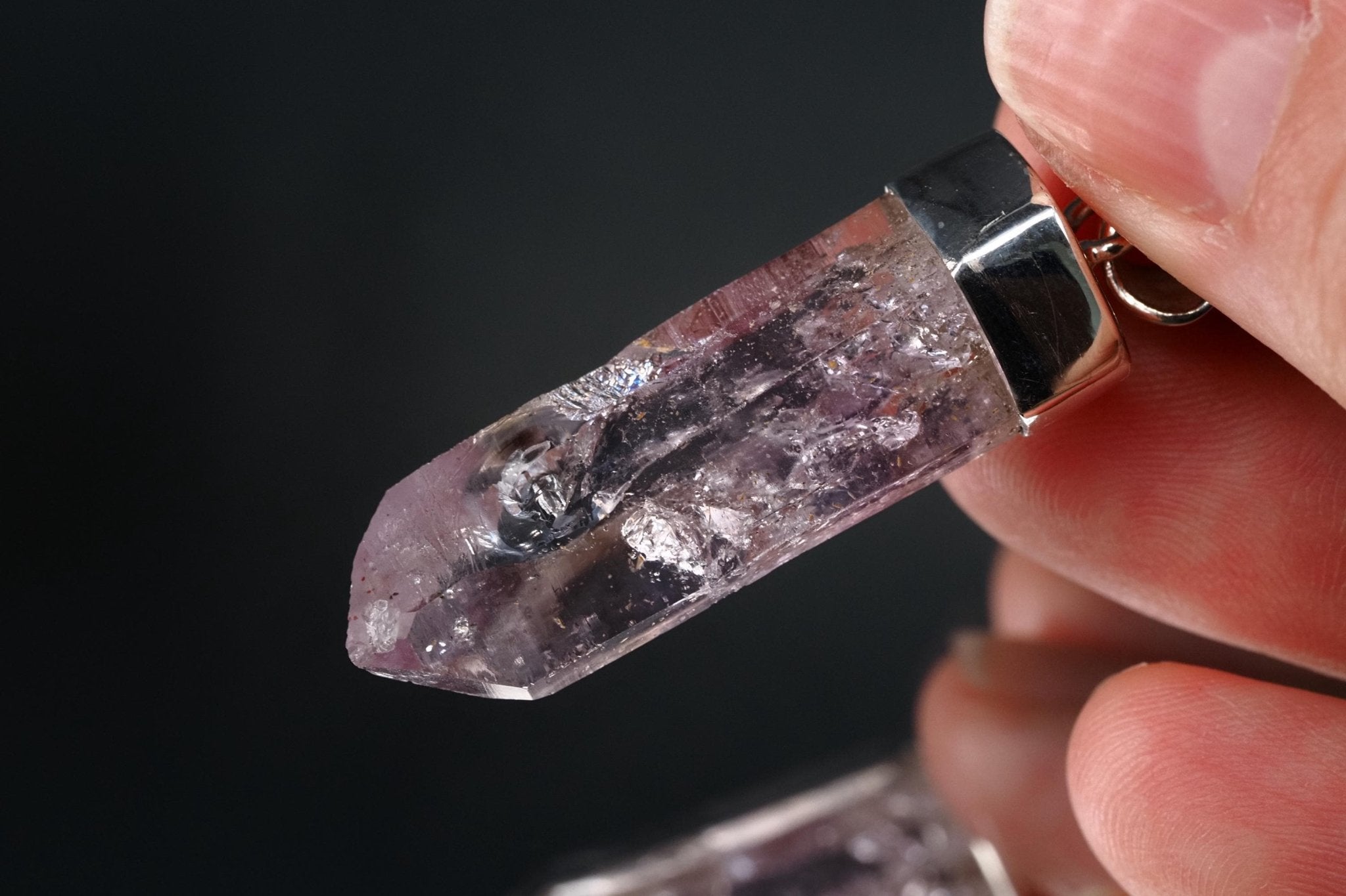 Amethyst Namibia Silber Anhänger Länge mit Öse 45,5mm