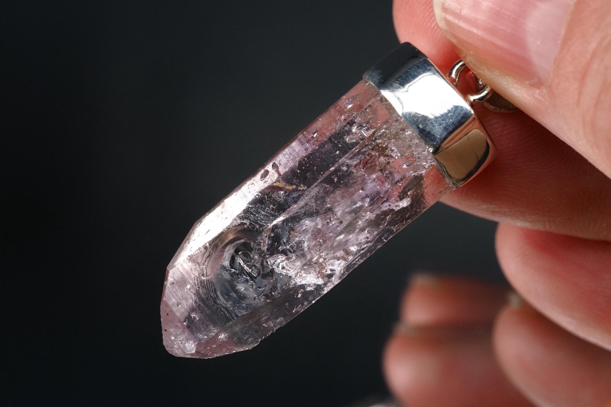Amethyst Namibia Silber Anhänger Länge mit Öse 45,5mm
