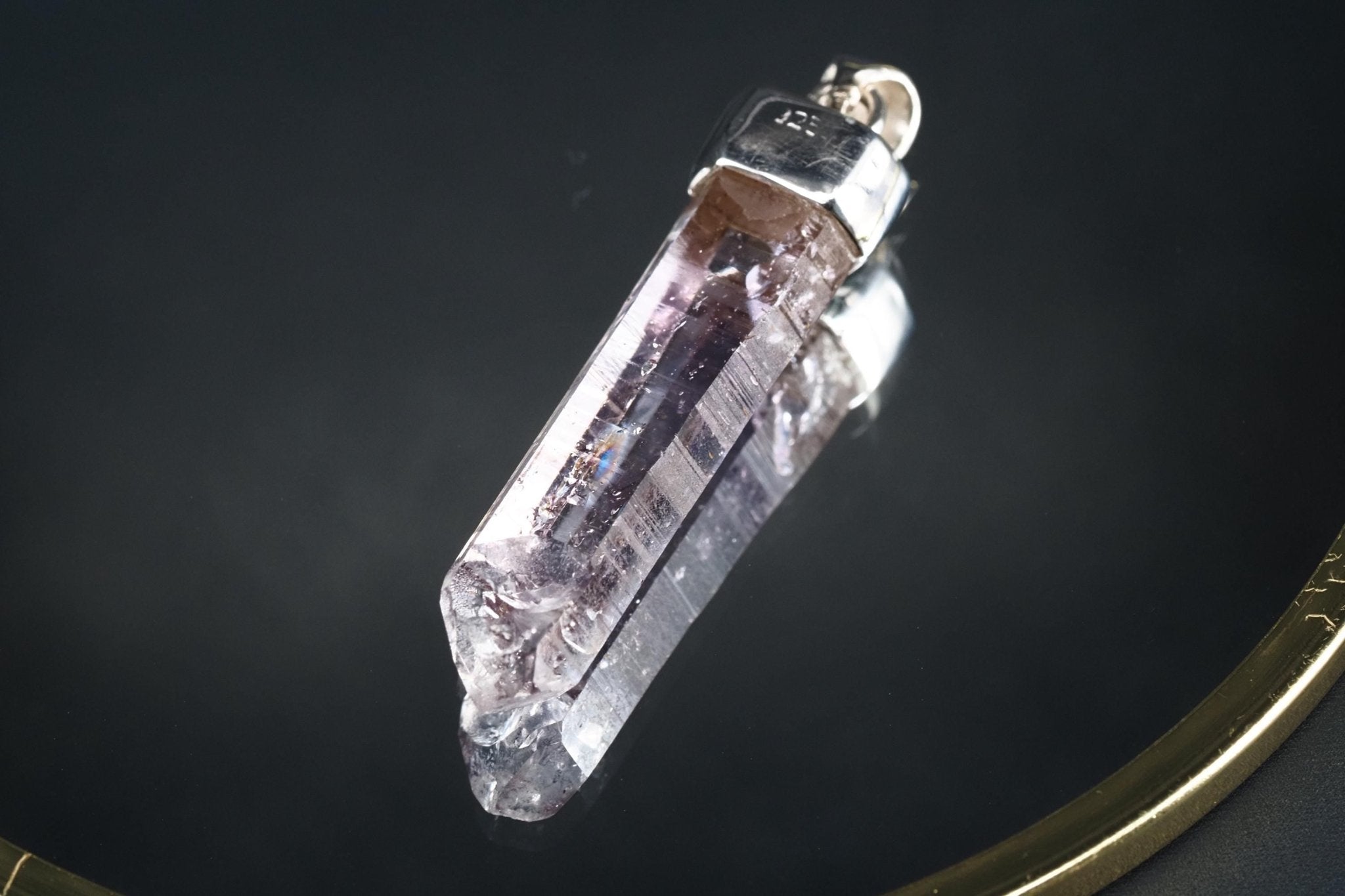 Amethyst Namibia Silber Anhänger Länge mit Öse 45,9mm