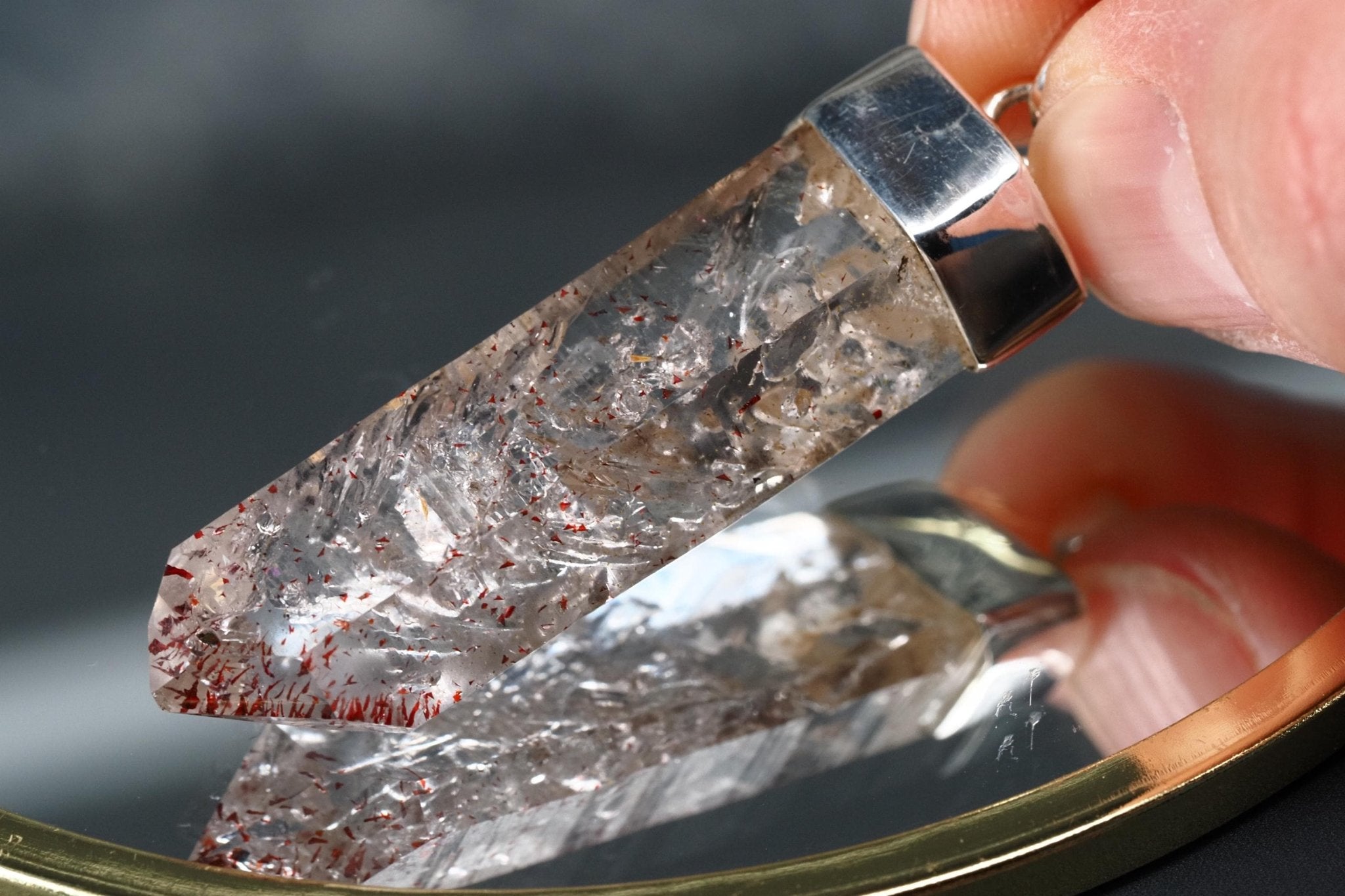 Amethyst Namibia Silber Anhänger Länge mit Öse 52mm