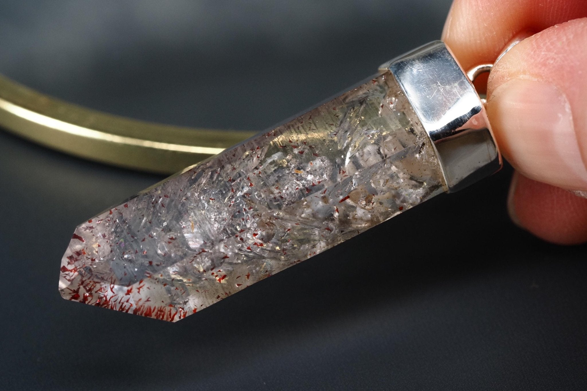 Amethyst Namibia Silber Anhänger Länge mit Öse 52mm