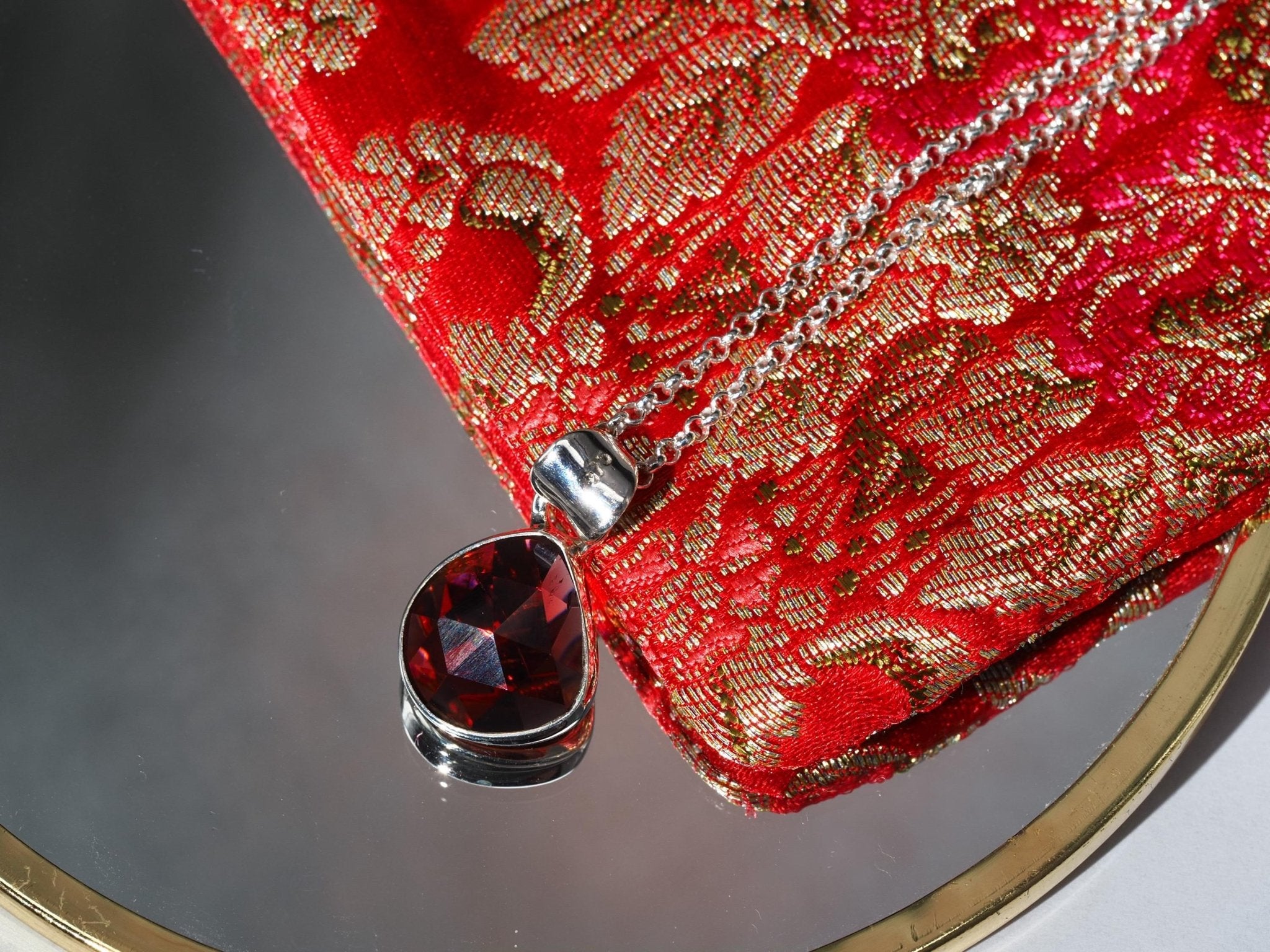 Anhänger Granat – roter Edelsteinanhänger Silber