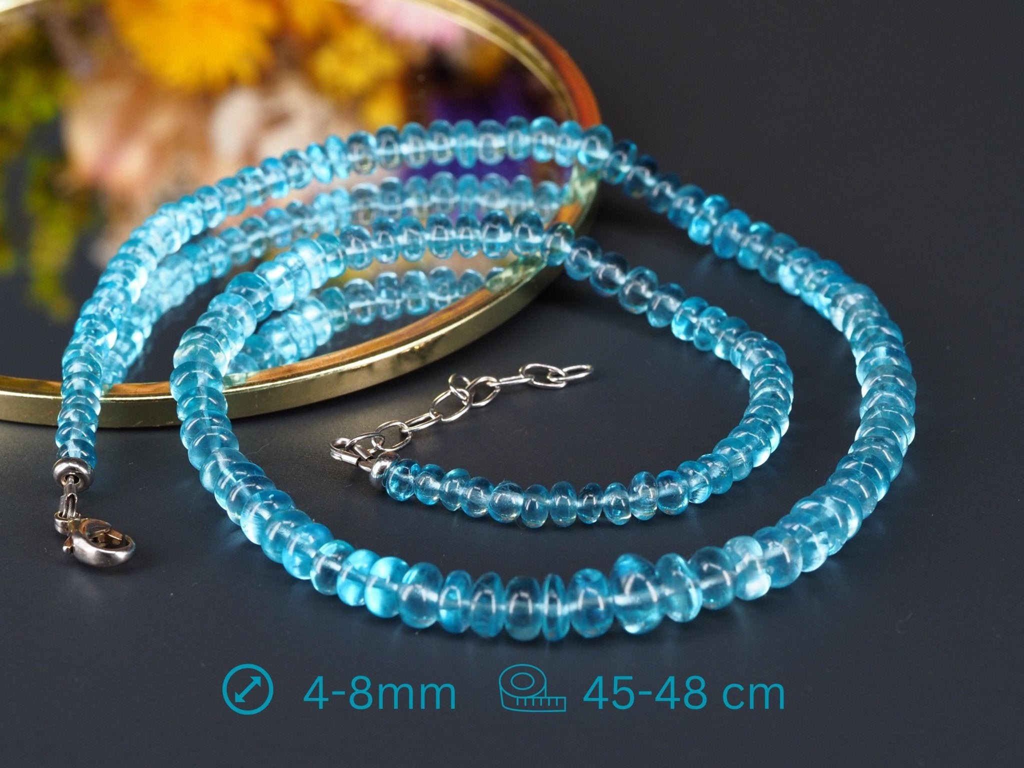 Apatit Kette in Top - Qualität mit 925 Silber Verschluss