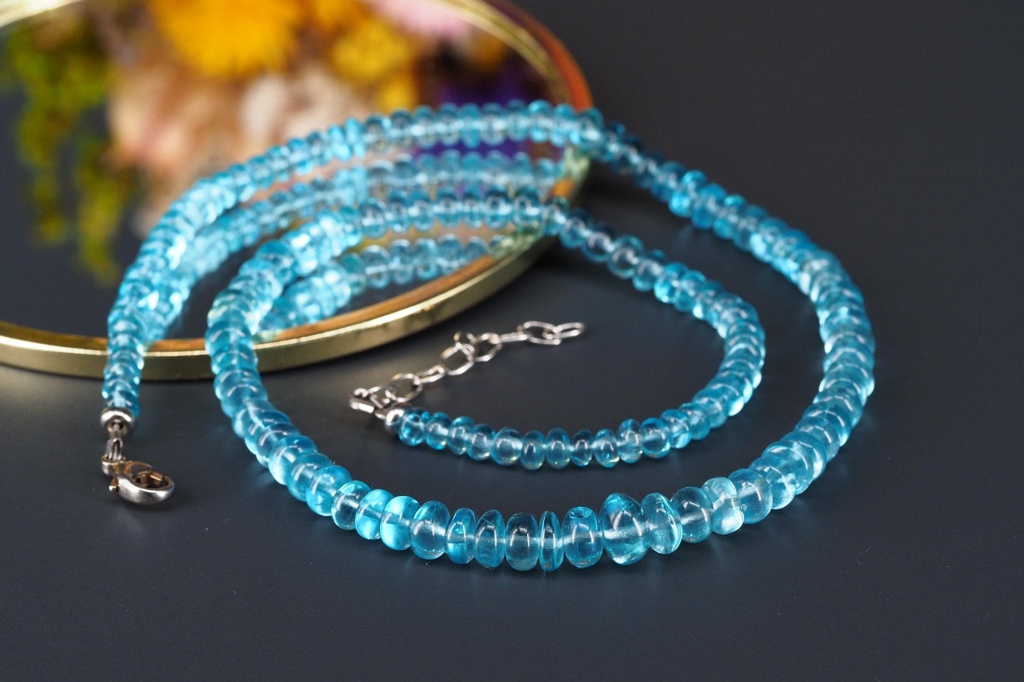 Apatit Kette in Top - Qualität mit 925 Silber Verschluss