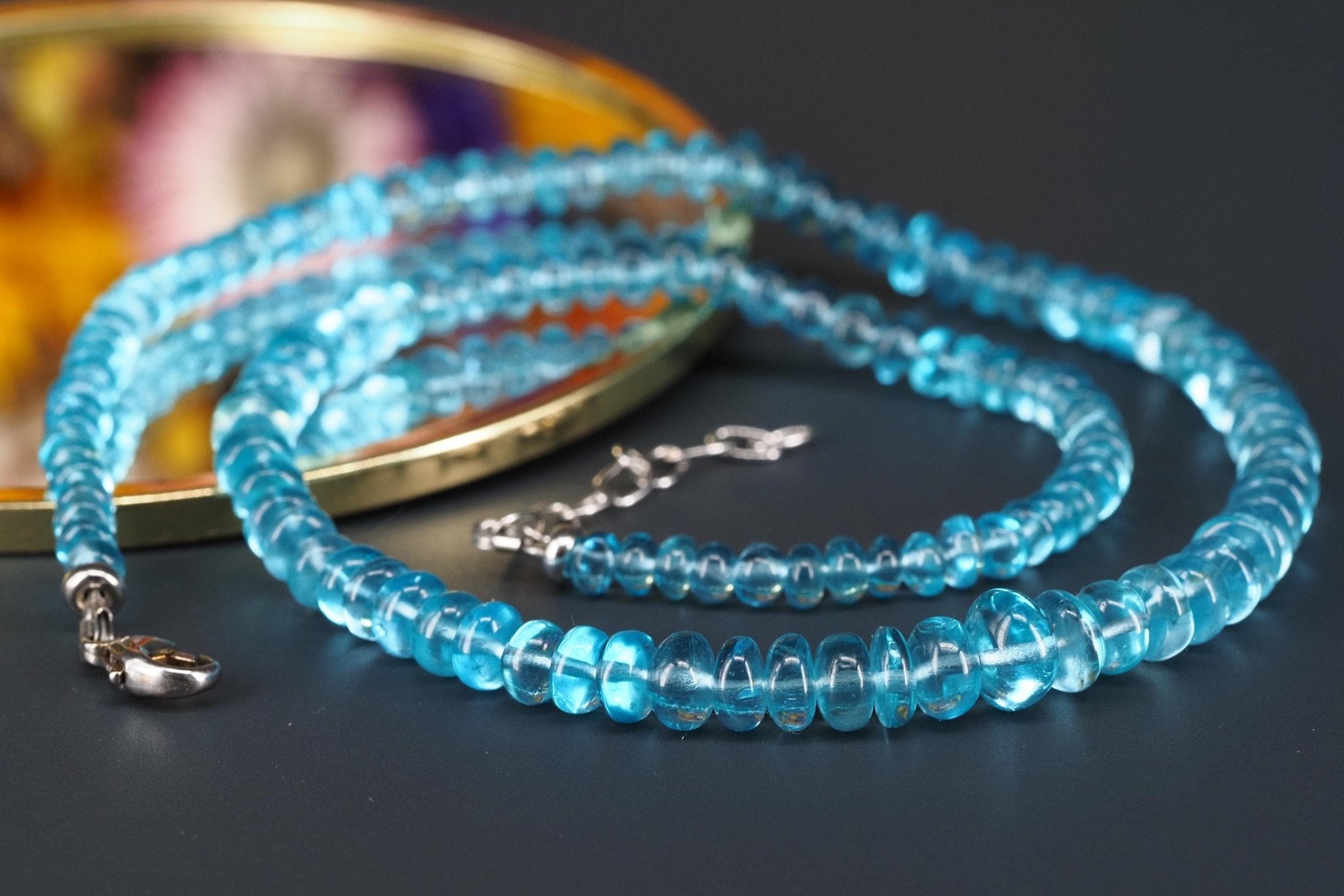 Apatit Kette in Top - Qualität mit 925 Silber Verschluss