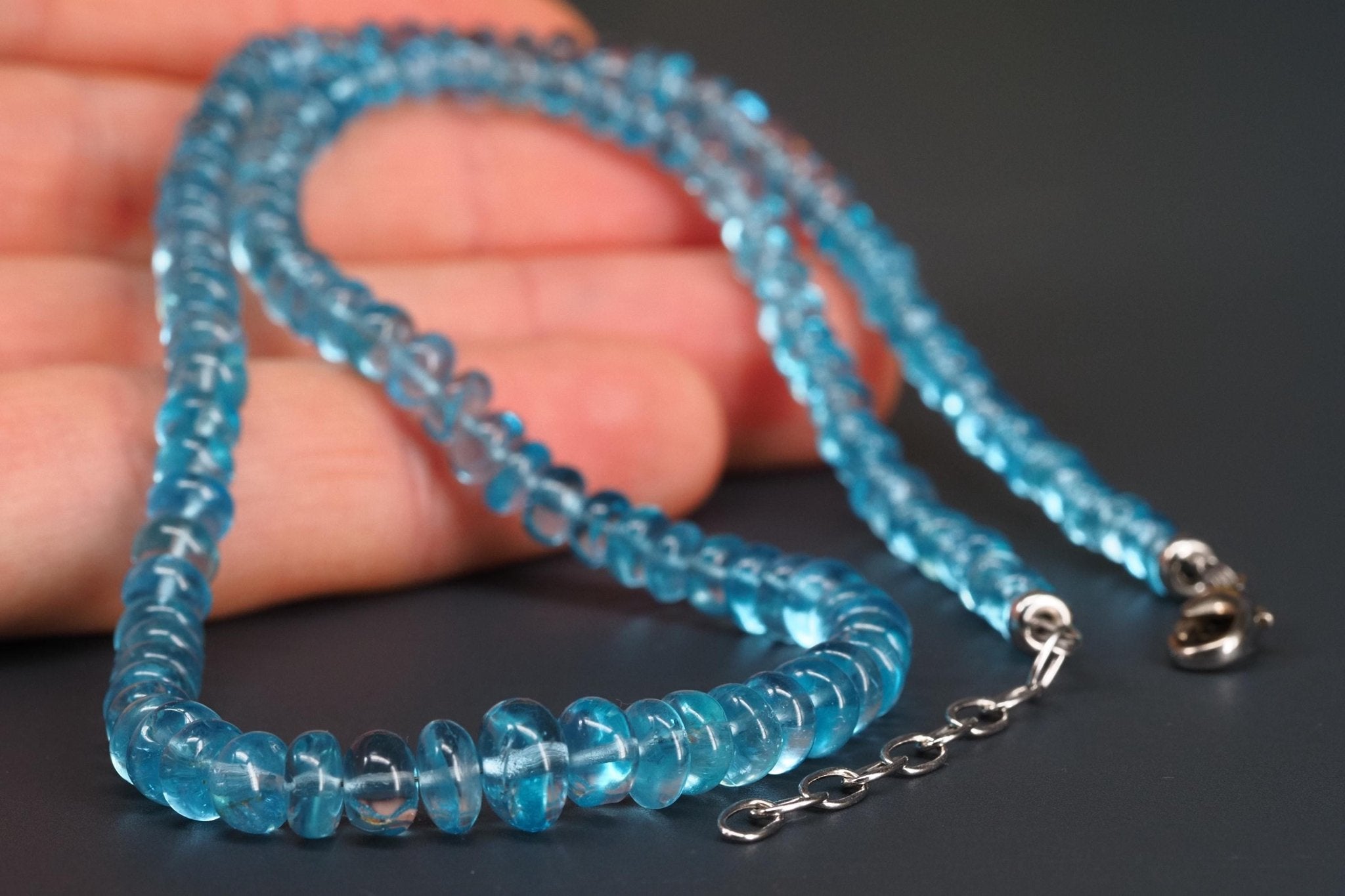 Apatit Kette in Top - Qualität mit 925 Silber Verschluss