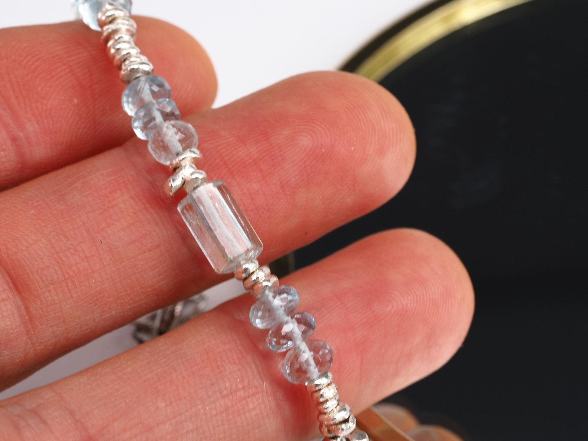 Aquamarin Armband Silber Edelstein Armband