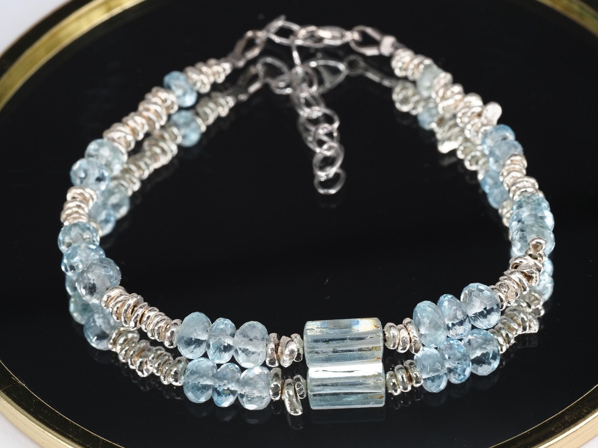 Aquamarin Armband Silber Edelstein Armband