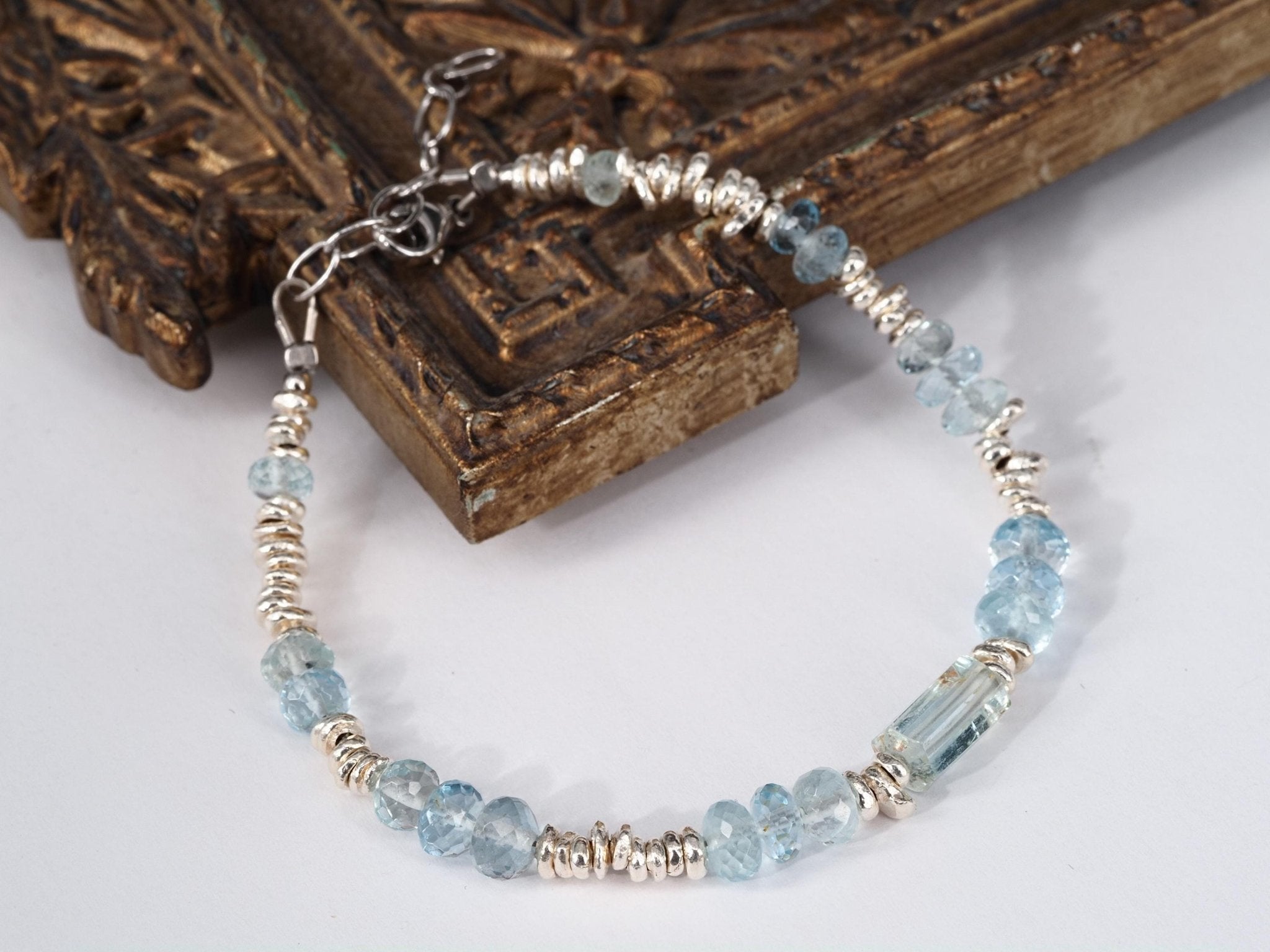 Aquamarin Armband Silber Edelstein Armband