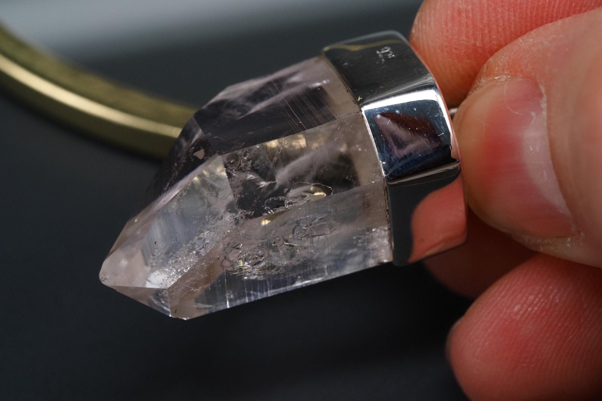 Bergkristall Anhänger Silber Österreich 38mm Länge