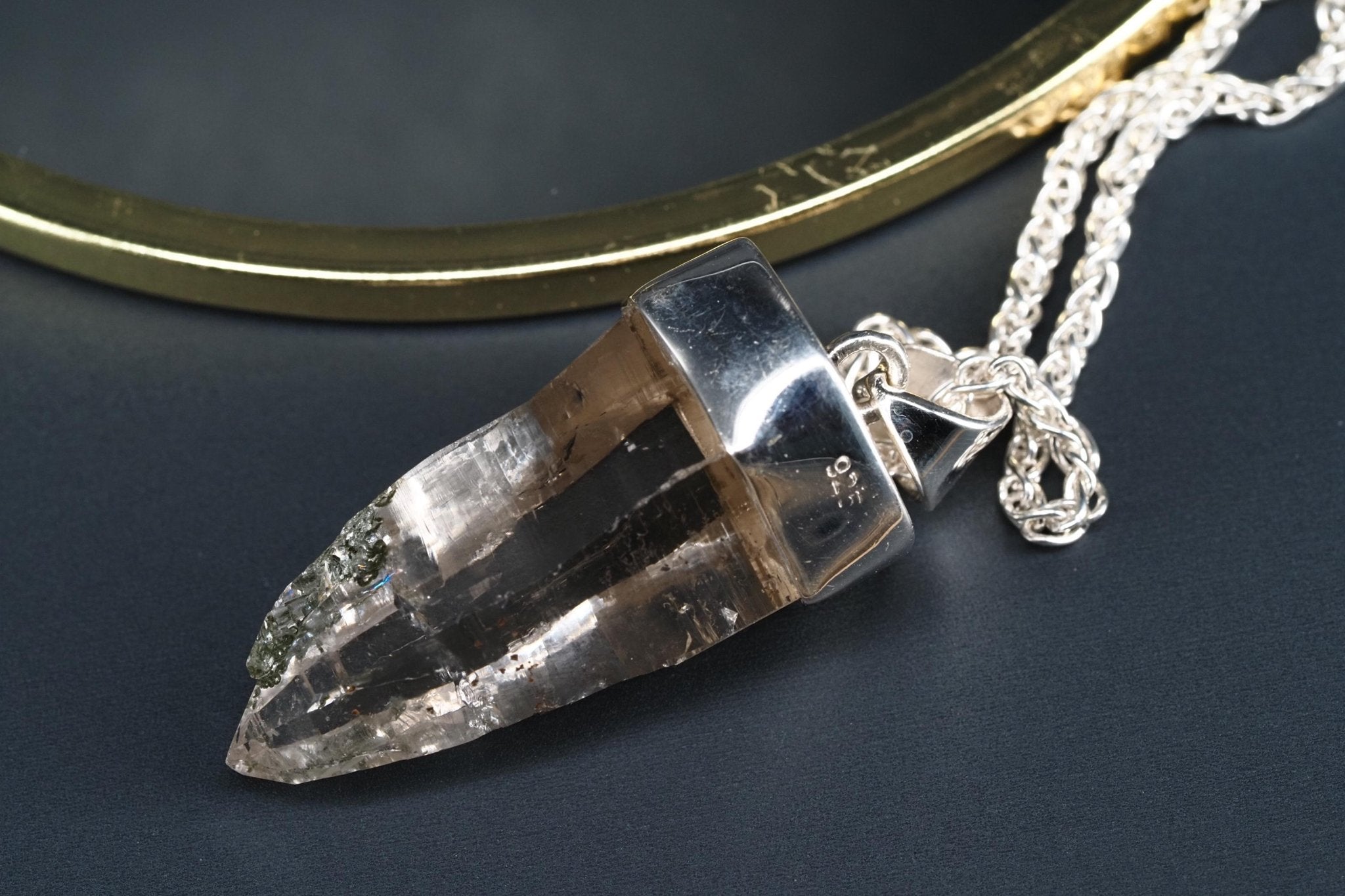 Bergkristall Anhänger Silber Österreich 42,5mm Länge