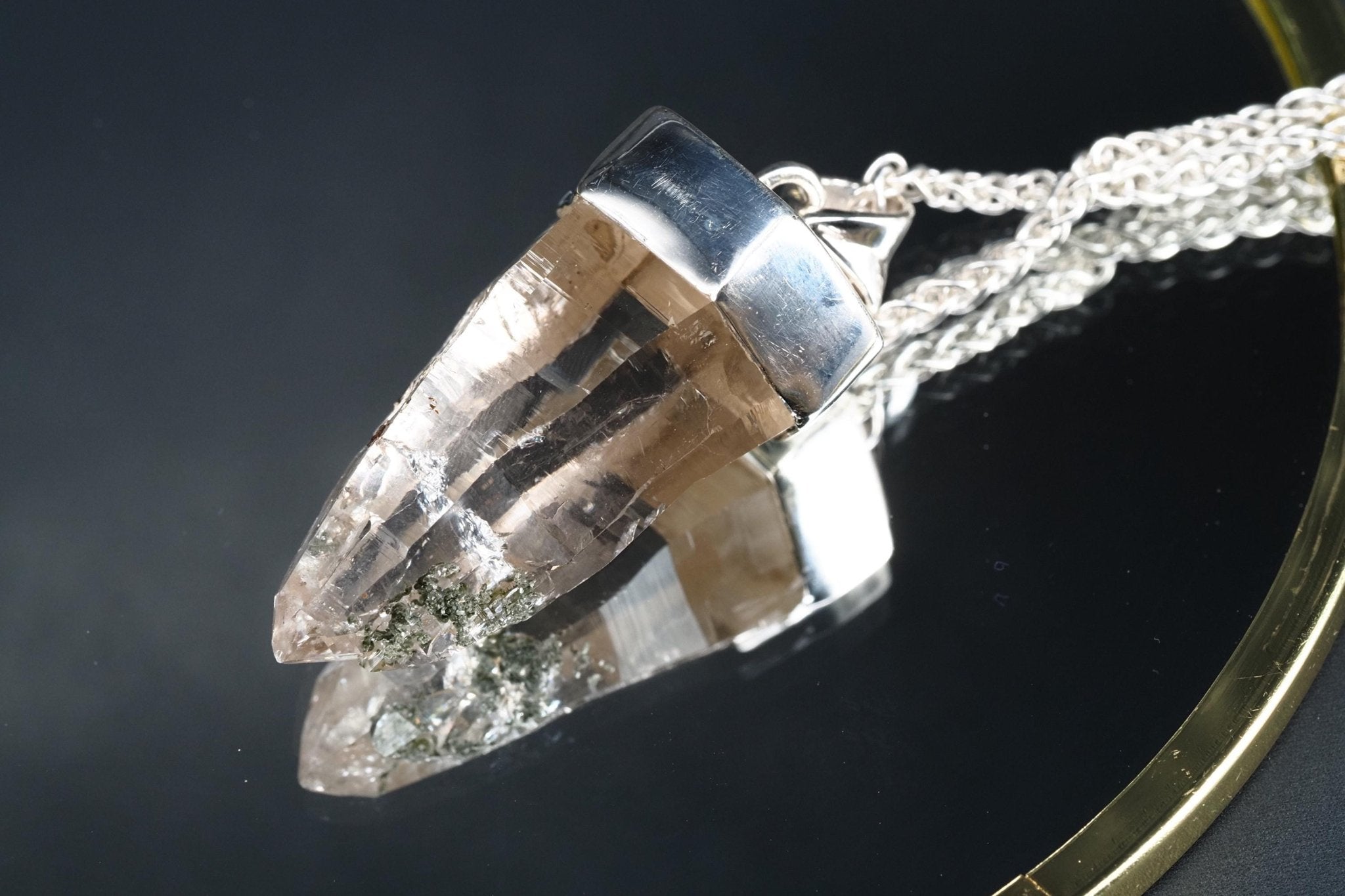 Bergkristall Anhänger Silber Österreich 42,5mm Länge