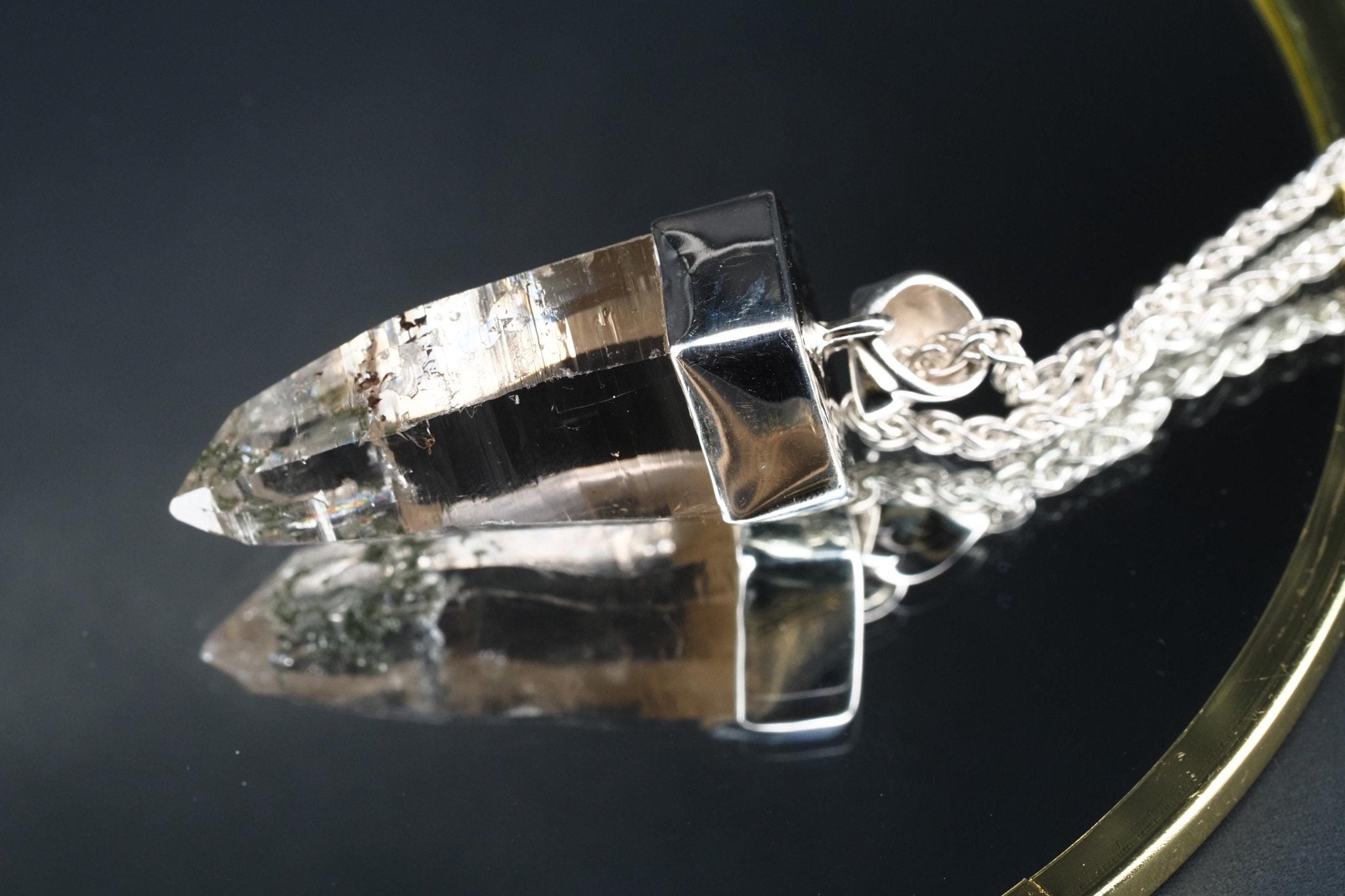 Bergkristall Anhänger Silber Österreich 42,5mm Länge