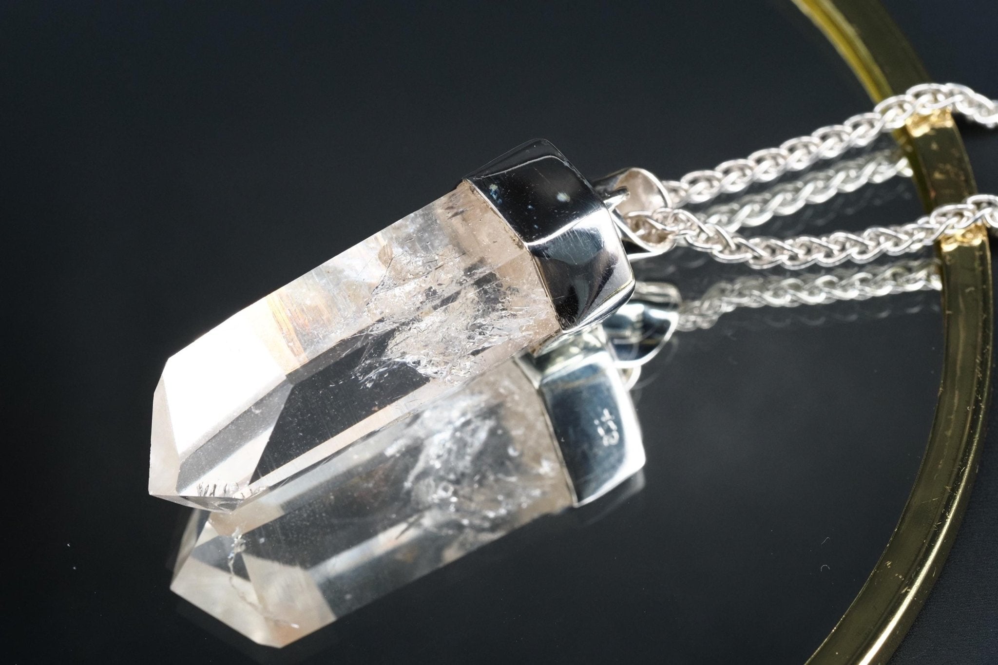 Bergkristall Anhänger Silber Österreich 43,8mm Länge