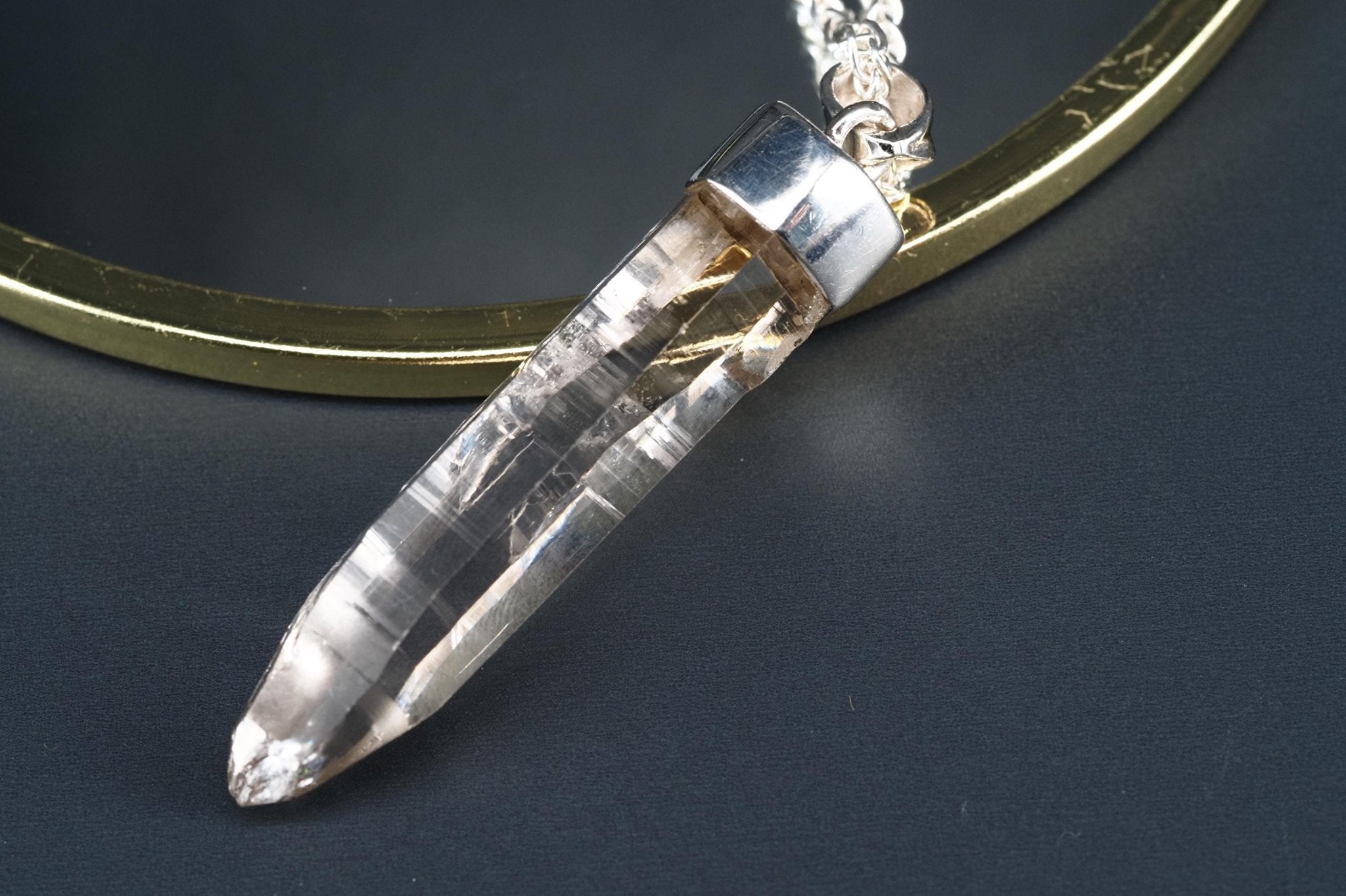 Bergkristall Anhänger Silber Österreich 52mm Länge