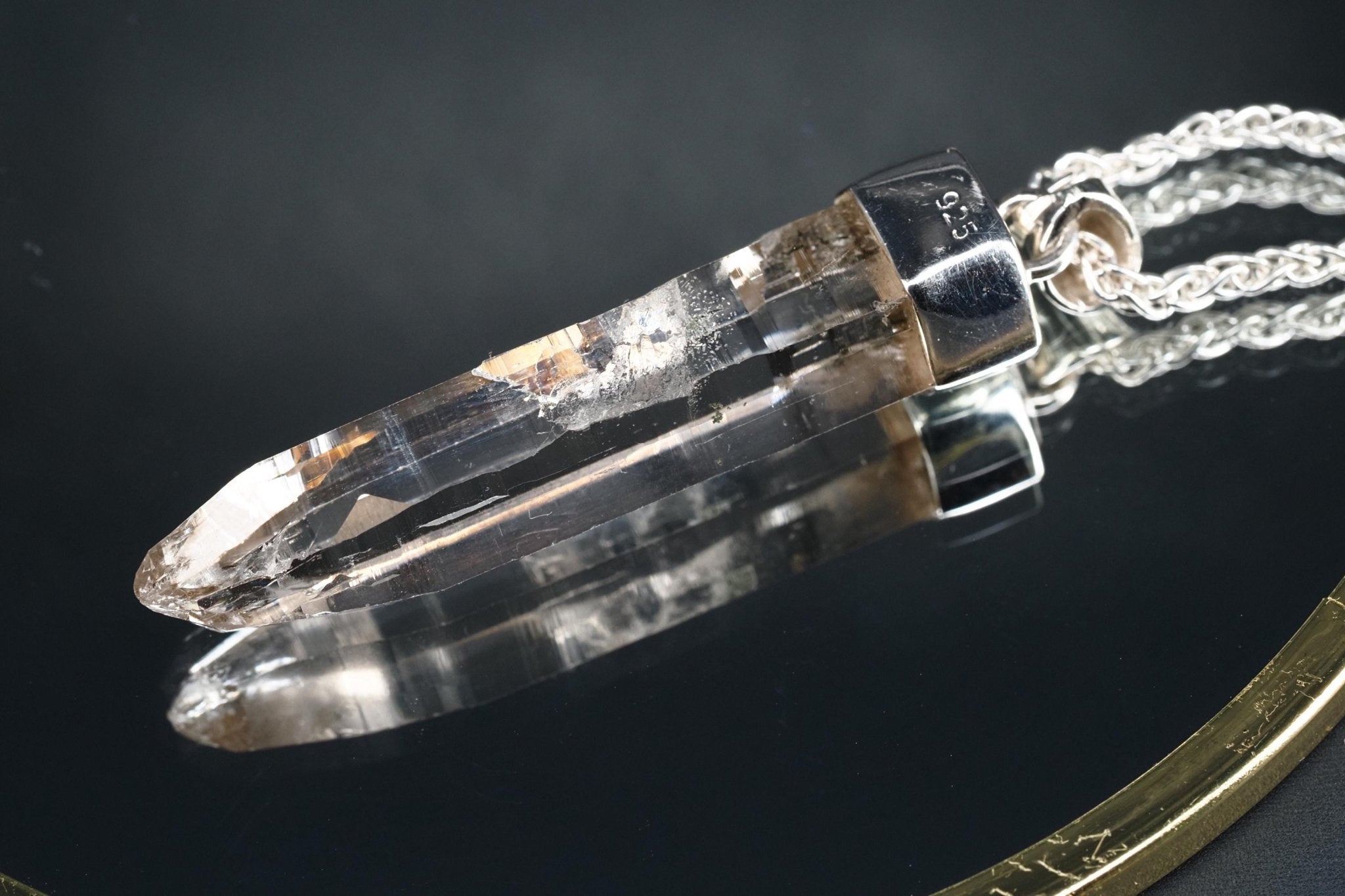 Bergkristall Anhänger Silber Österreich 52mm Länge