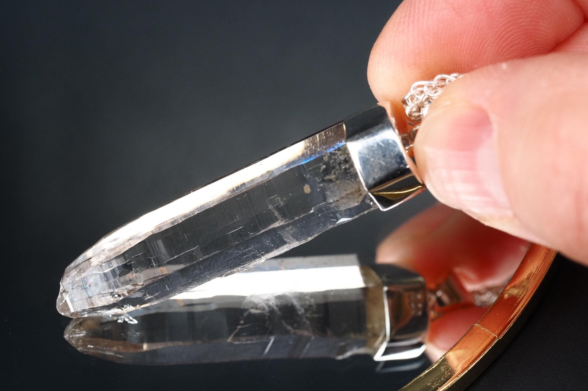 Bergkristall Anhänger Silber Österreich 52mm Länge