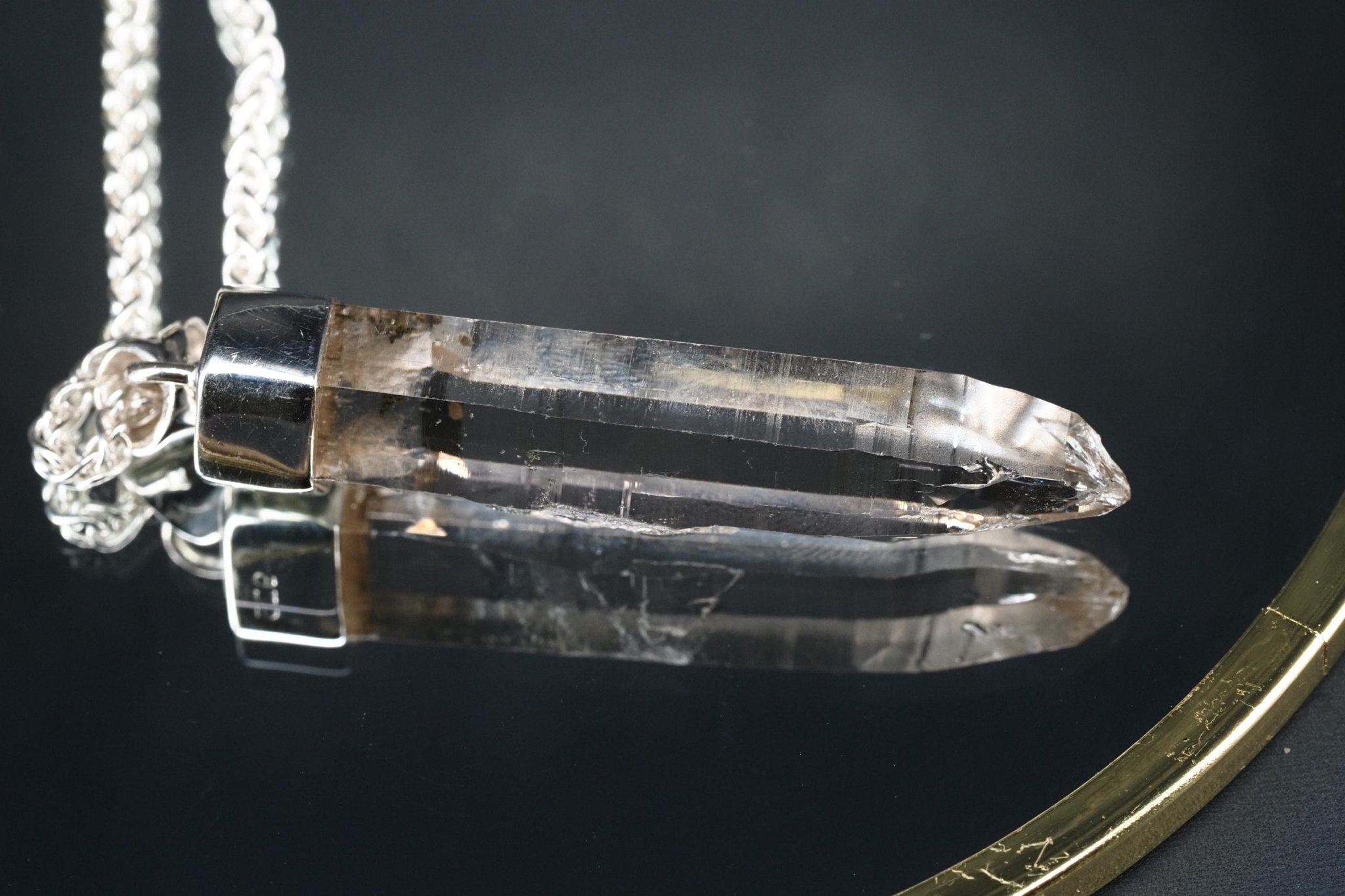 Bergkristall Anhänger Silber Österreich 52mm Länge