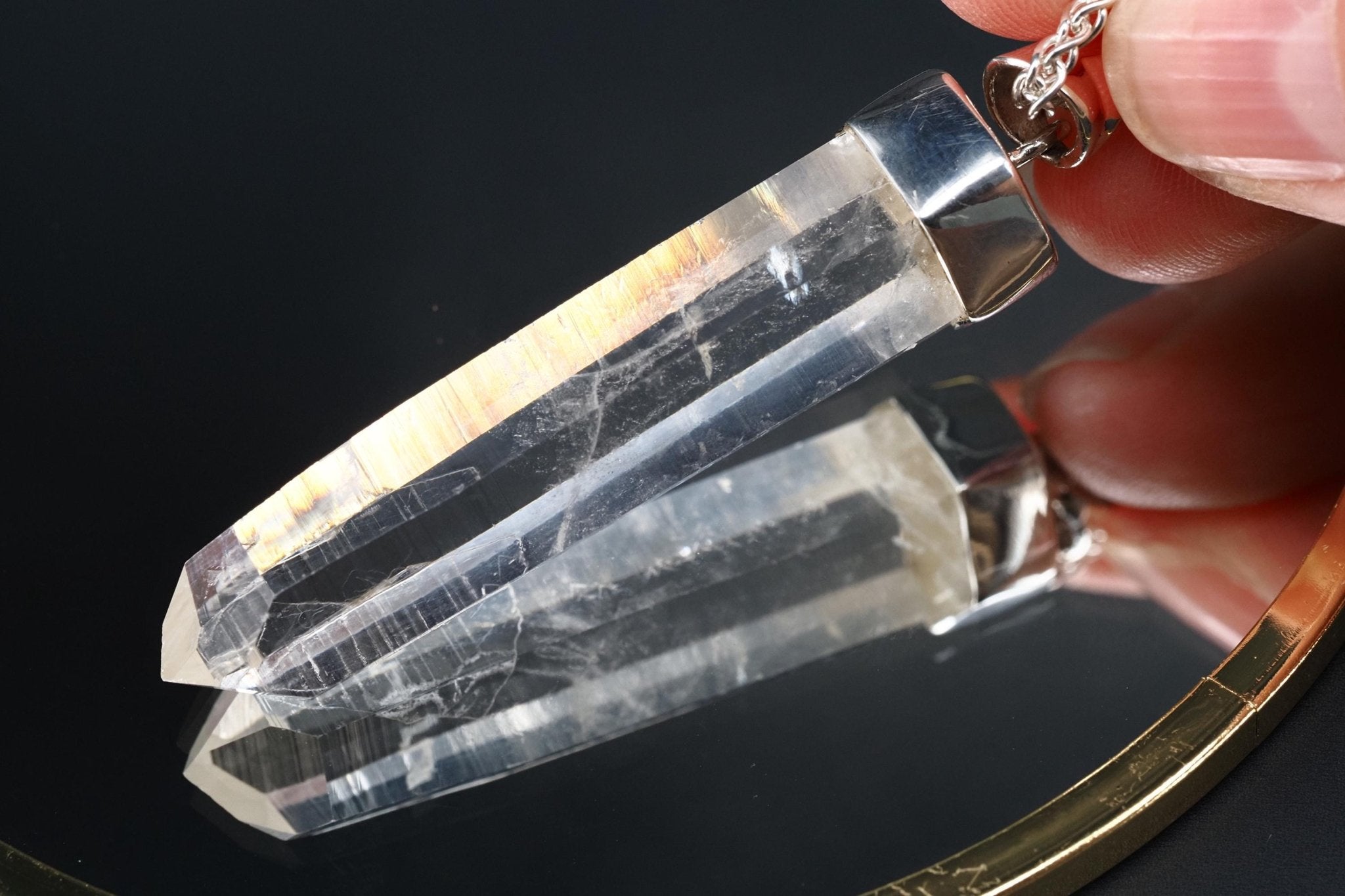 Bergkristall Anhänger Silber Österreich 59mm Länge