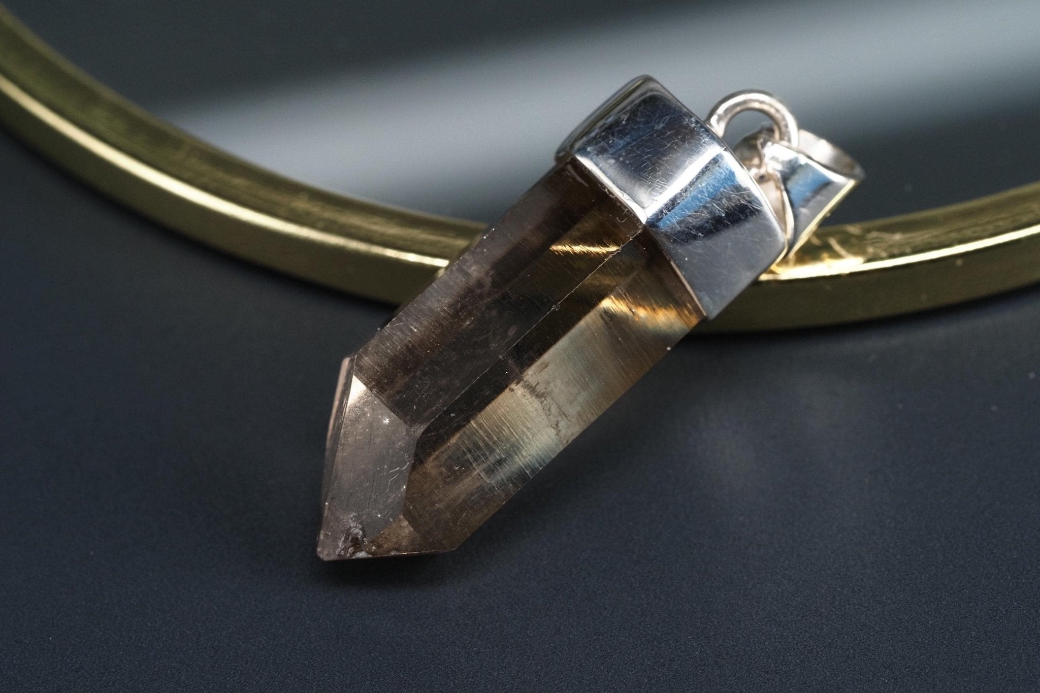 Bergkristall Anhänger Silber Österreich Länge 36mm