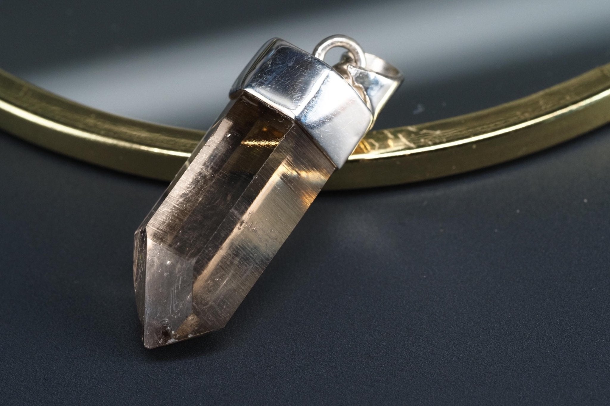 Bergkristall Anhänger Silber Österreich Länge 36mm