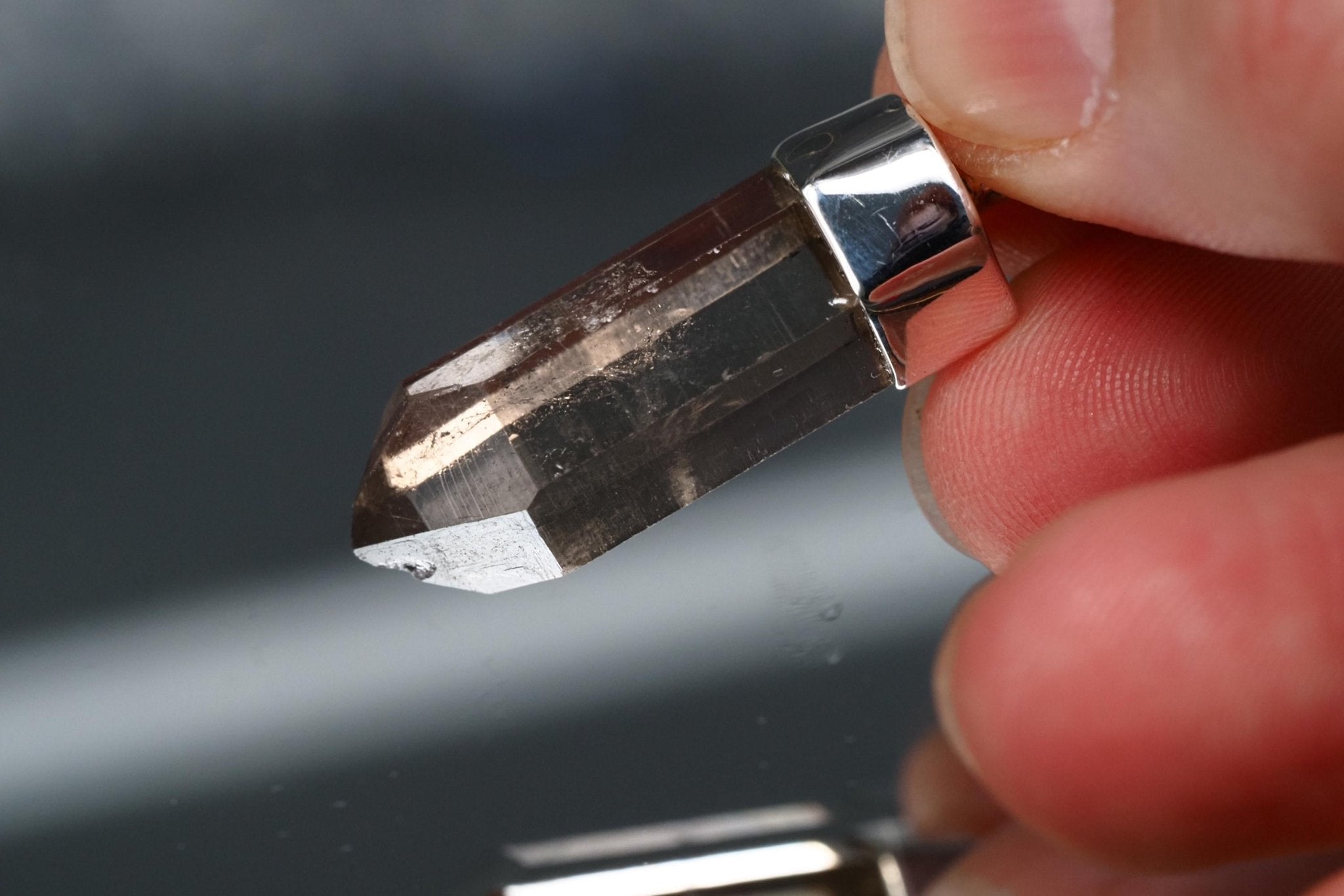 Bergkristall Anhänger Silber Österreich Länge 36mm