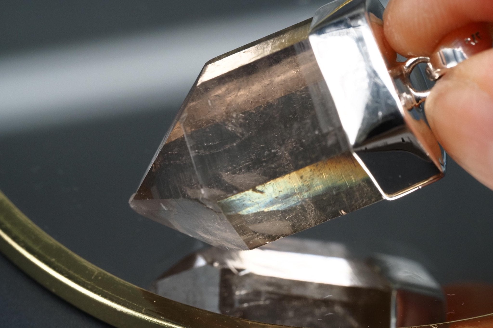 Bergkristall Anhänger Silber Österreich Länge 40mm