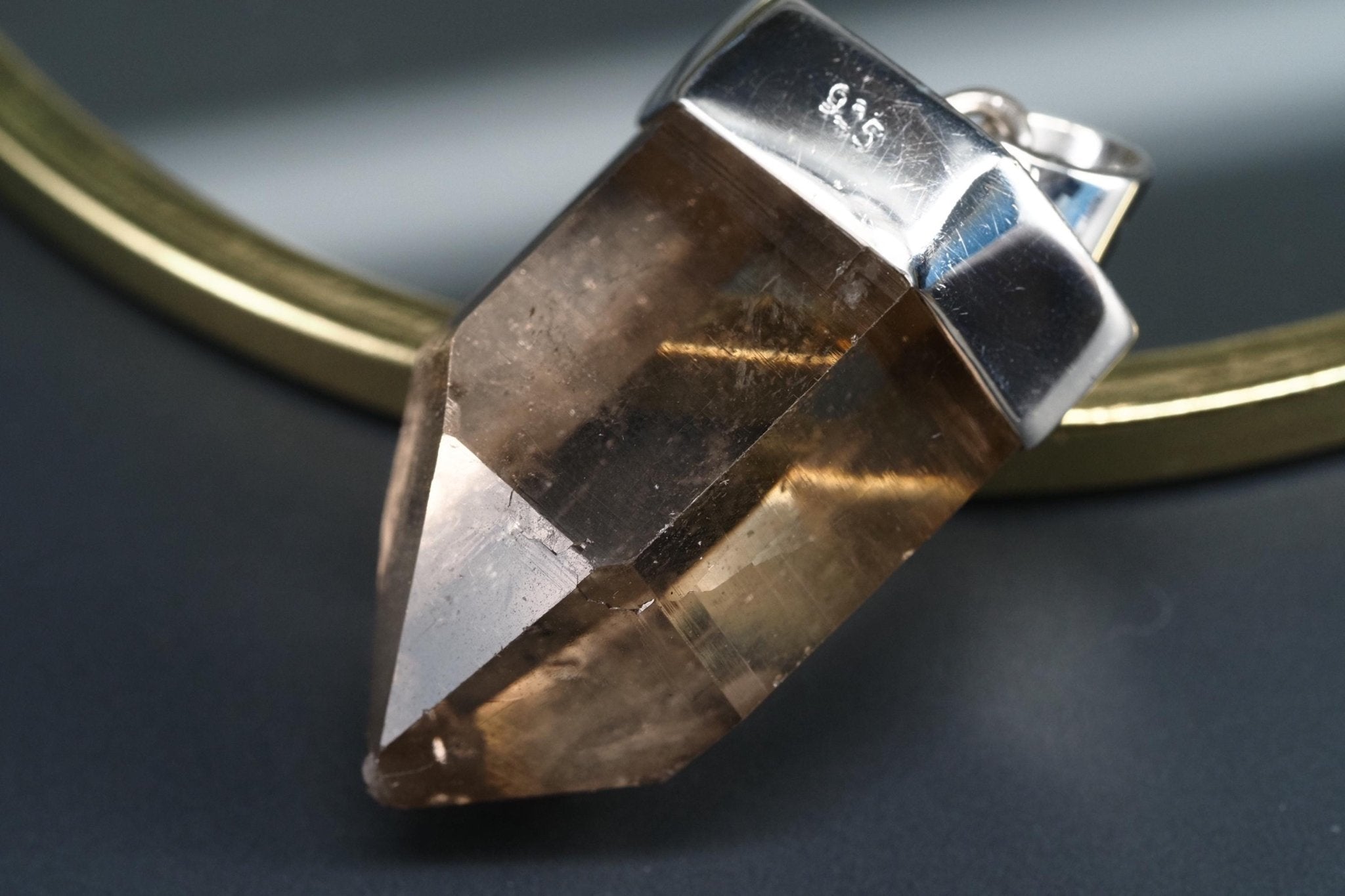 Bergkristall Anhänger Silber Österreich Länge 40mm