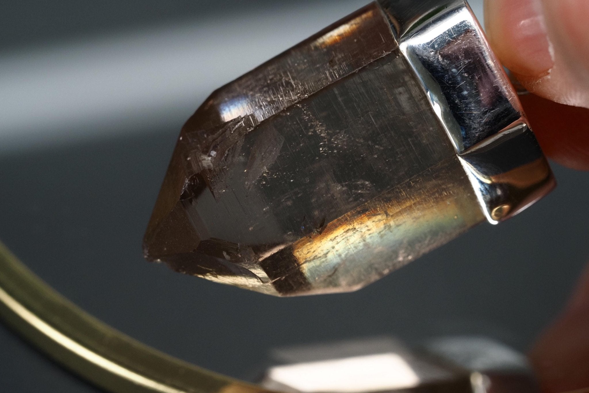 Bergkristall Anhänger Silber Österreich Länge 40mm