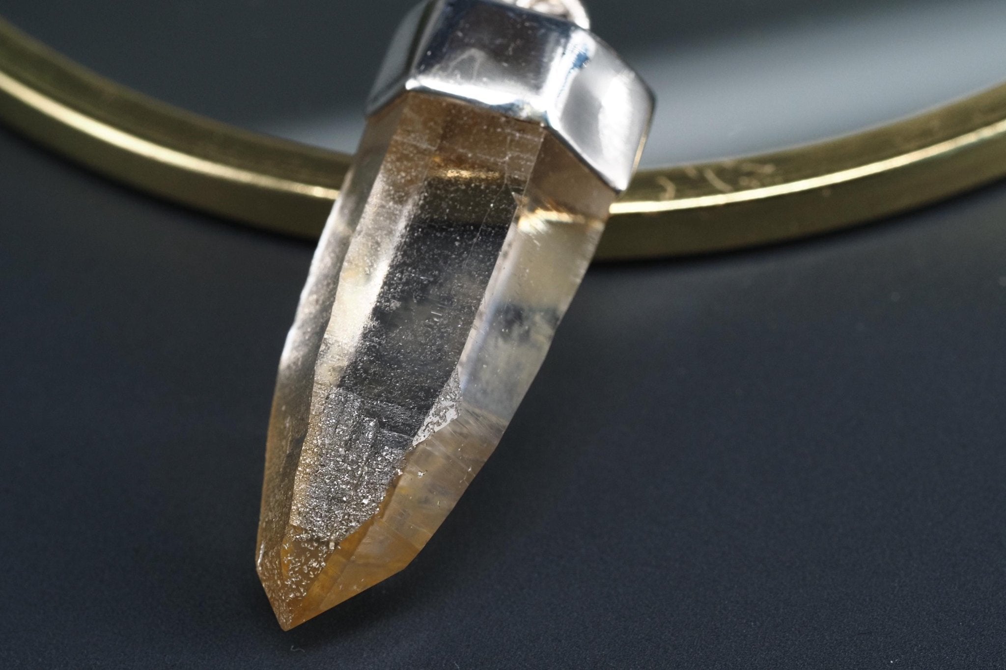 Bergkristall Anhänger Silber Österreich Länge 44mm