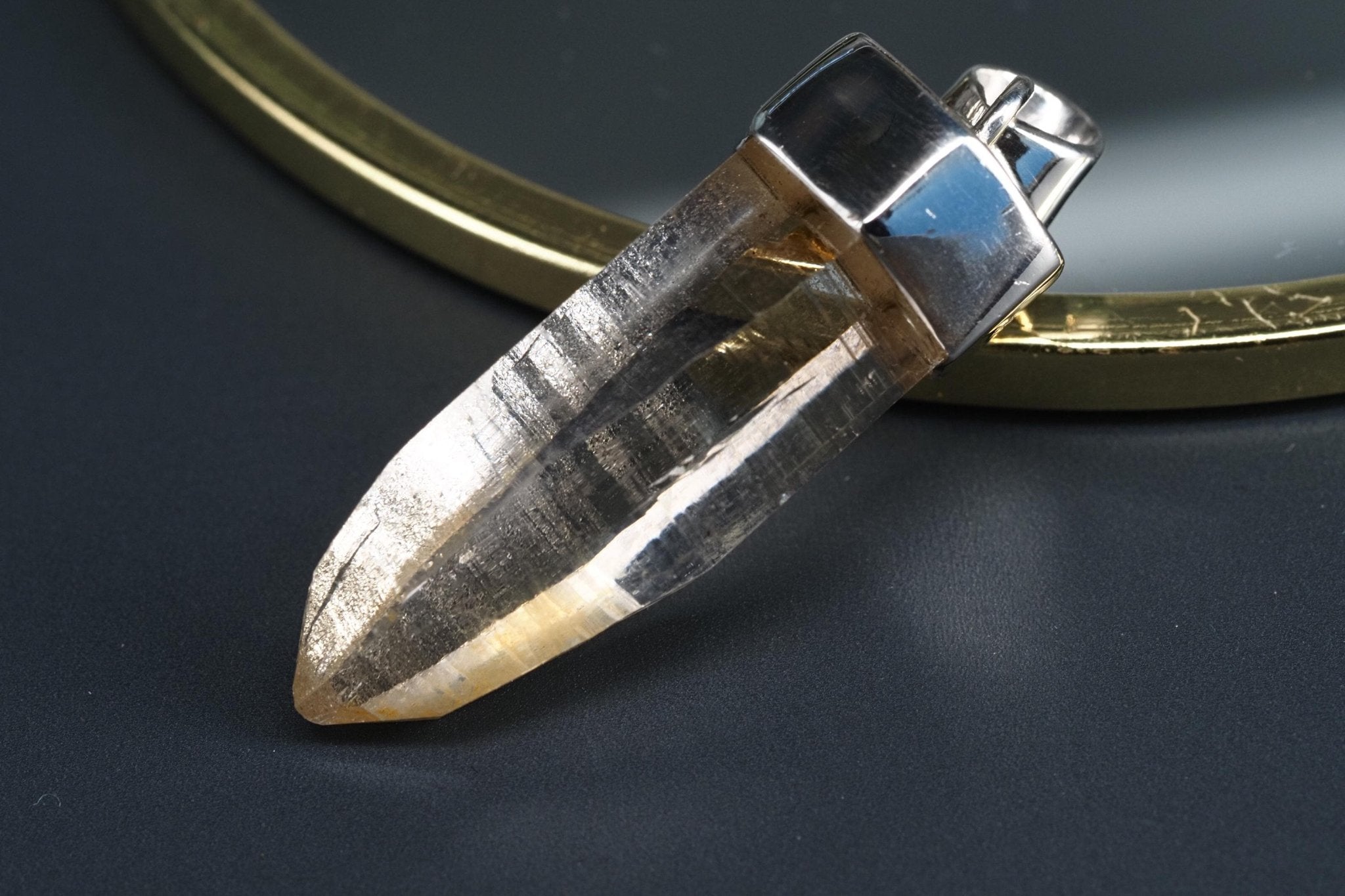 Bergkristall Anhänger Silber Österreich Länge 44mm