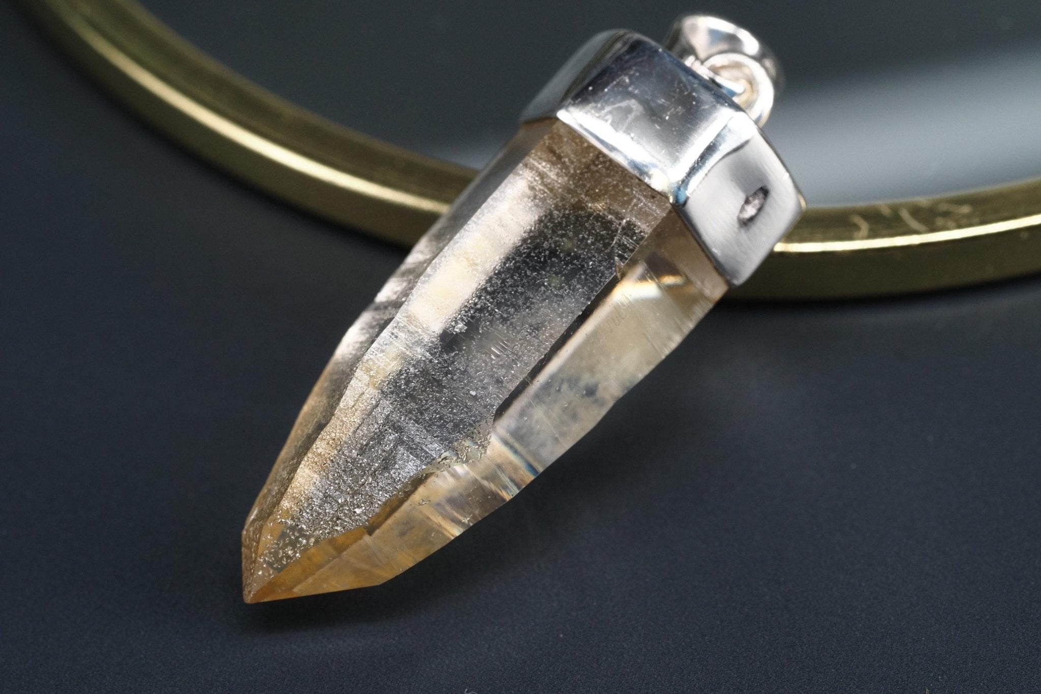 Bergkristall Anhänger Silber Österreich Länge 44mm