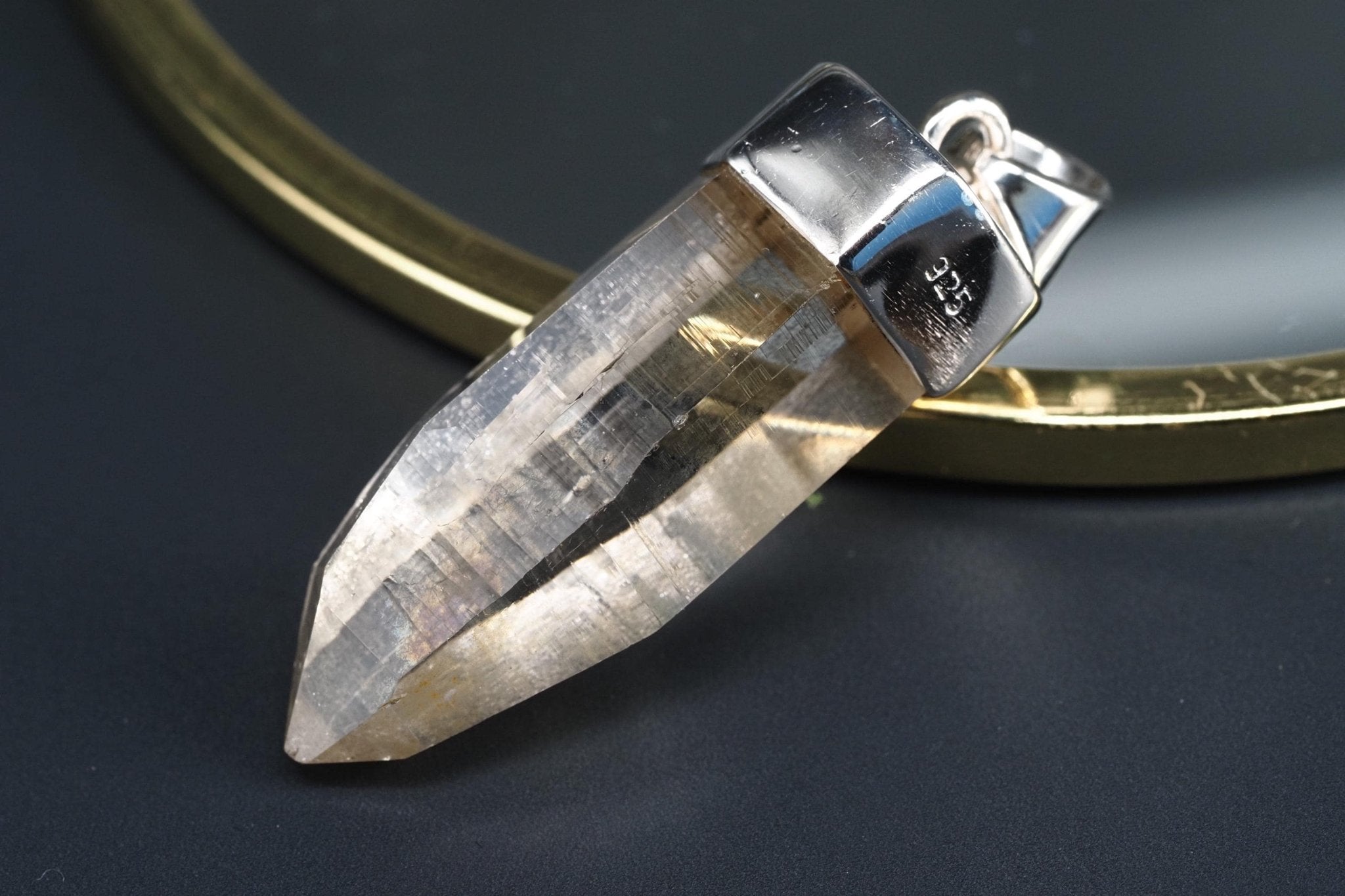 Bergkristall Anhänger Silber Österreich Länge 44mm