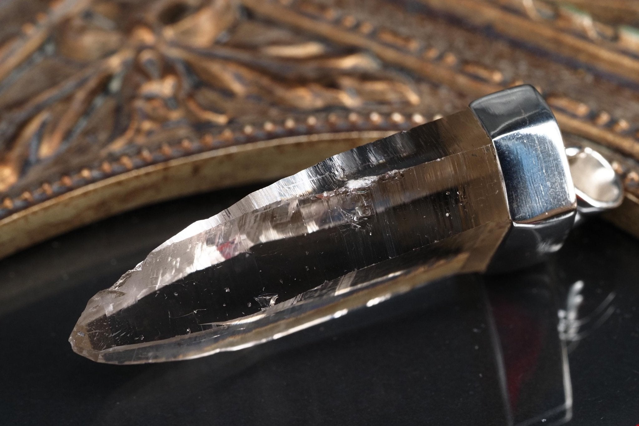 Bergkristall Anhänger Silber Österreich Länge 52mm