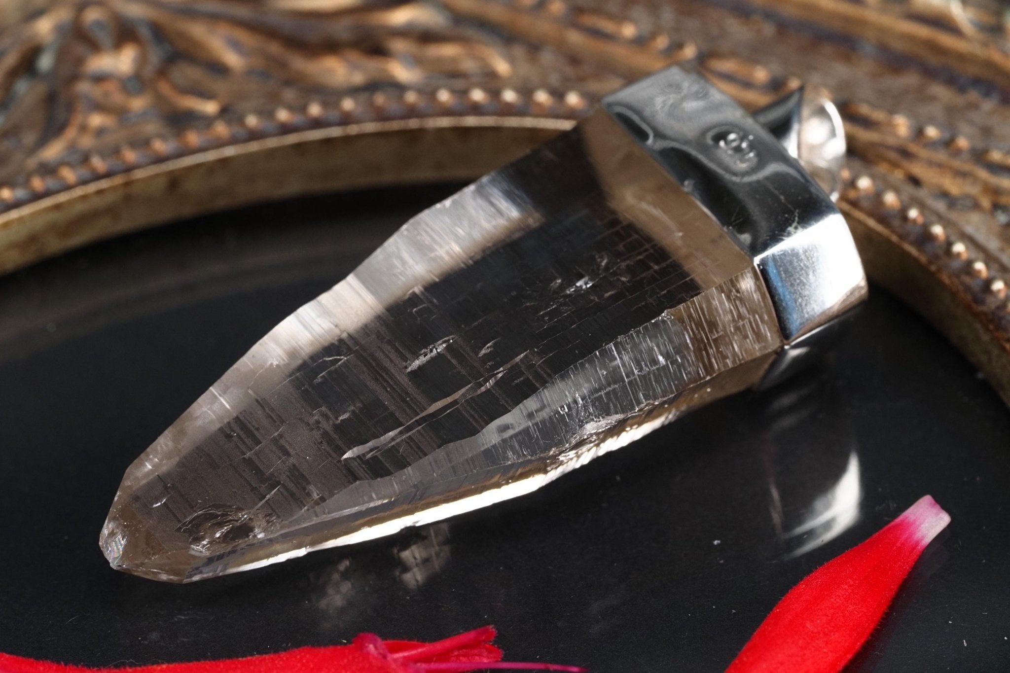 Bergkristall Anhänger Silber Österreich Länge 52mm