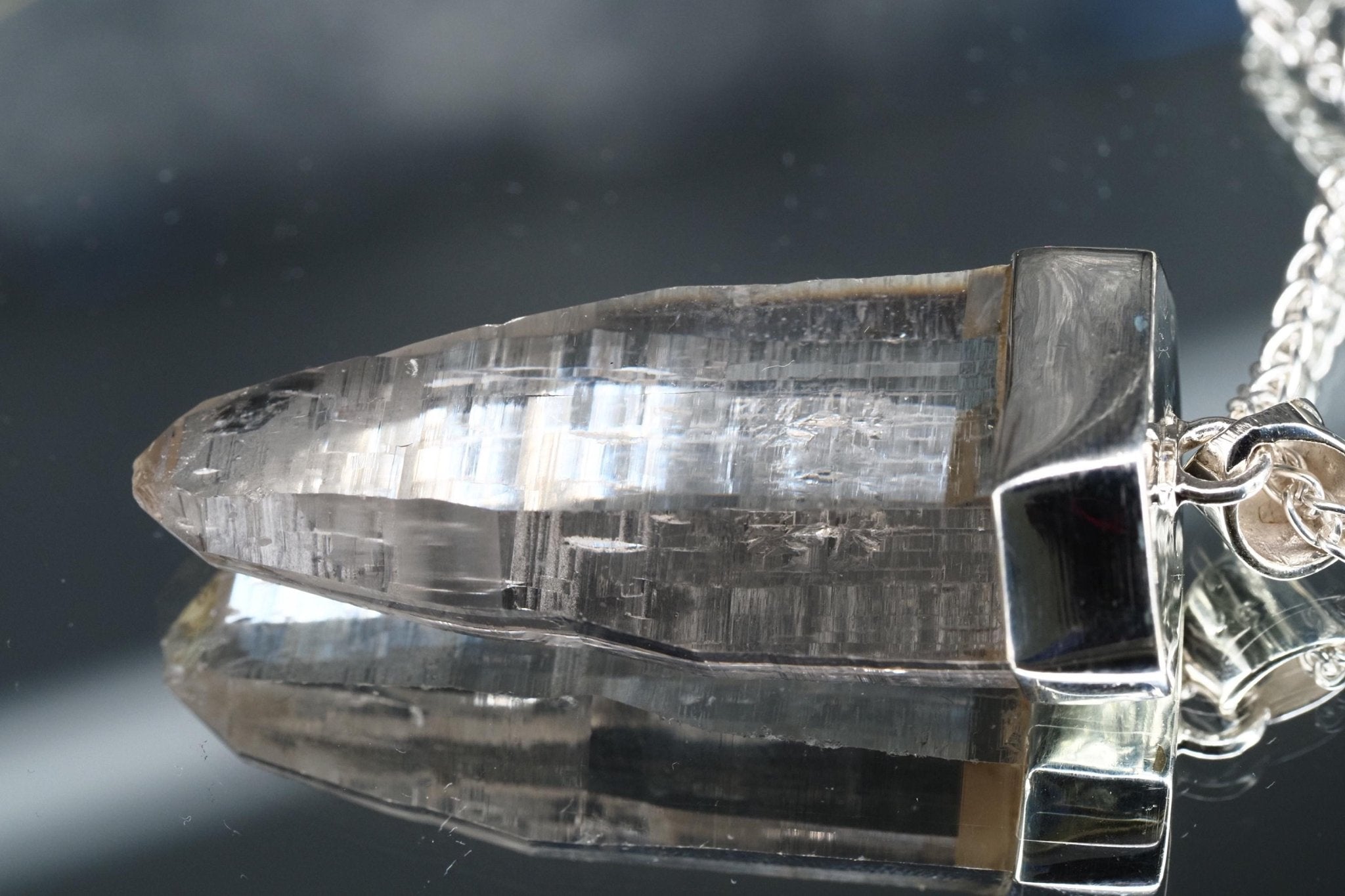 Bergkristall Anhänger Silber Österreich Länge 52mm