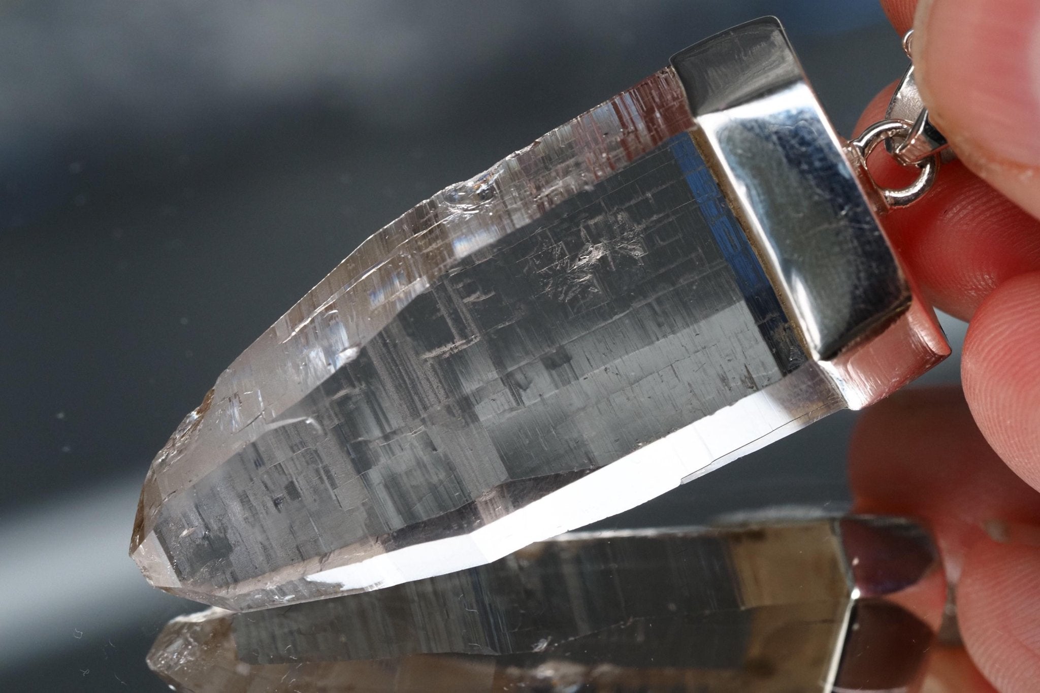 Bergkristall Anhänger Silber Österreich Länge 52mm