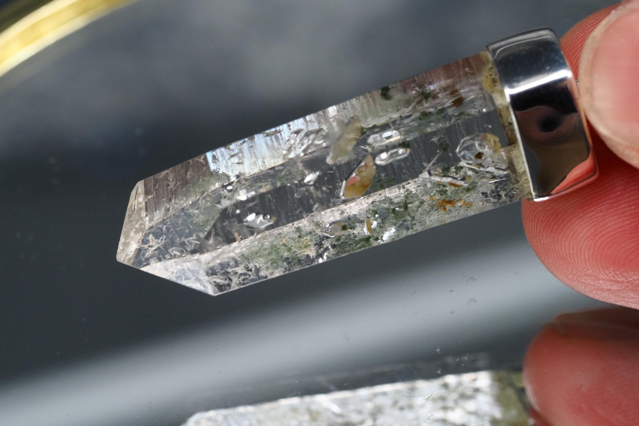 Bergkristall Namibia Silber Anhänger Länge mit Öse 49mm